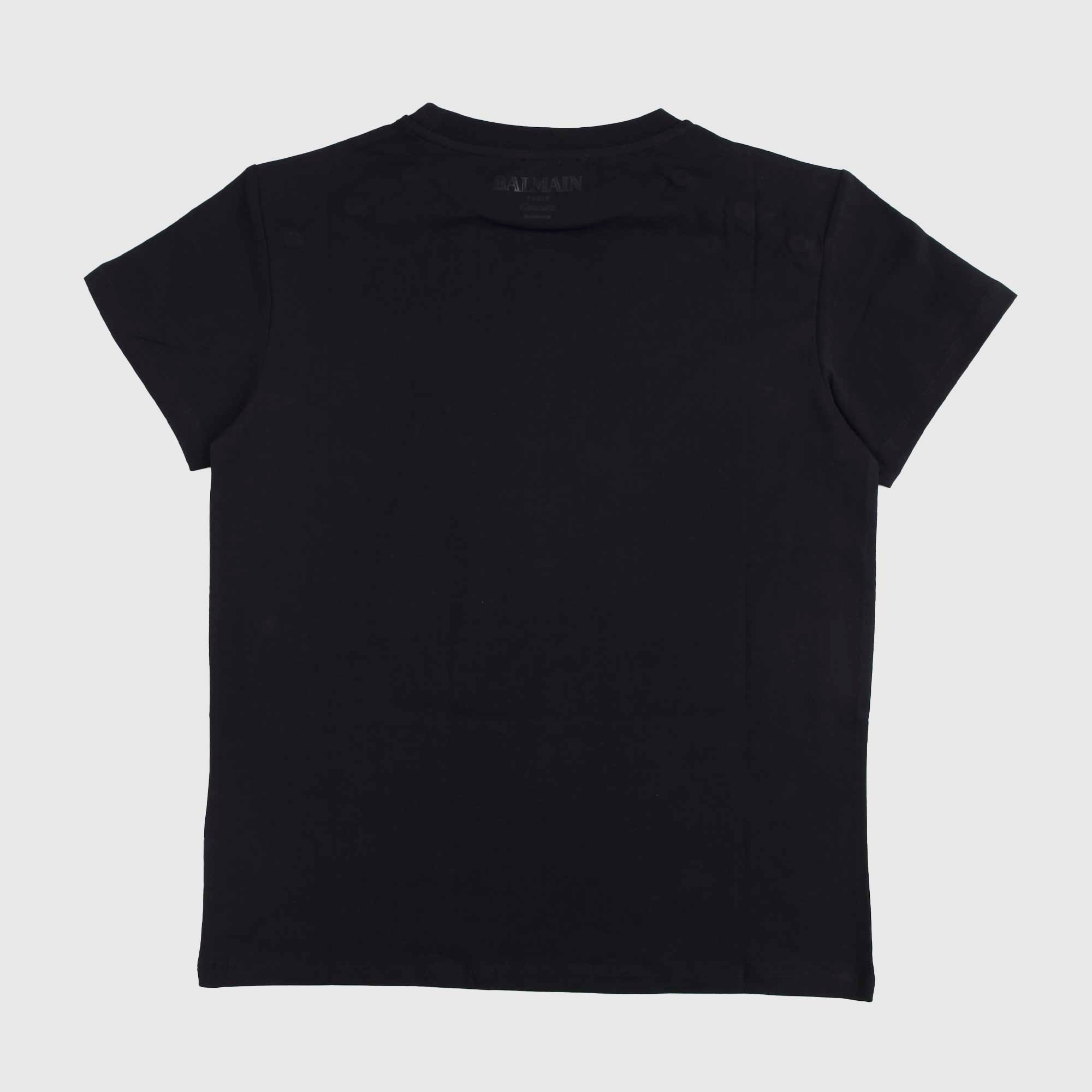 T-shirt Nera Con Bottoni Oro Firmata BALMAIN - annameglio.com abbigliamento moda