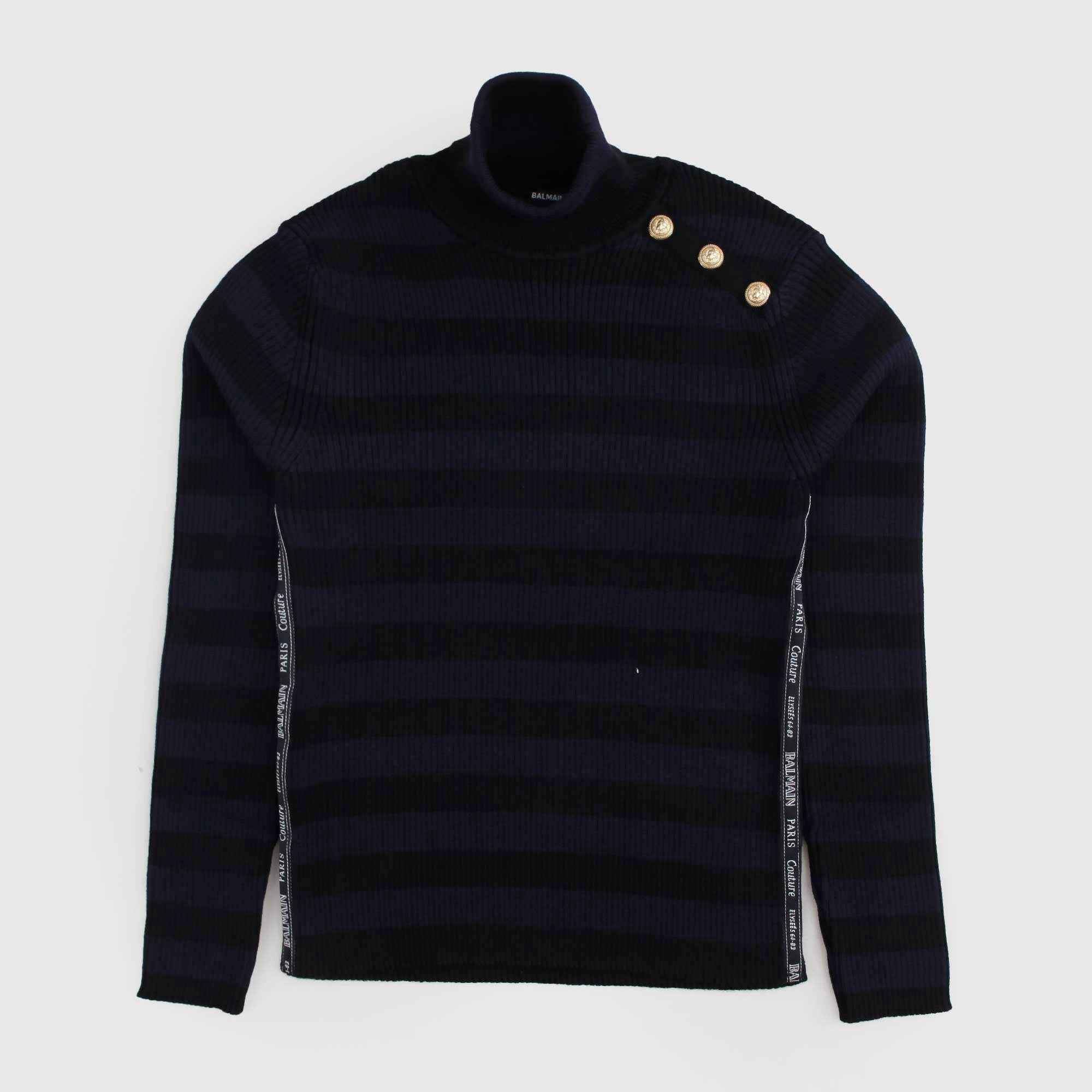 Dolcevita Nero E Blu Firmato BALMAIN - annameglio.com abbigliamento moda
