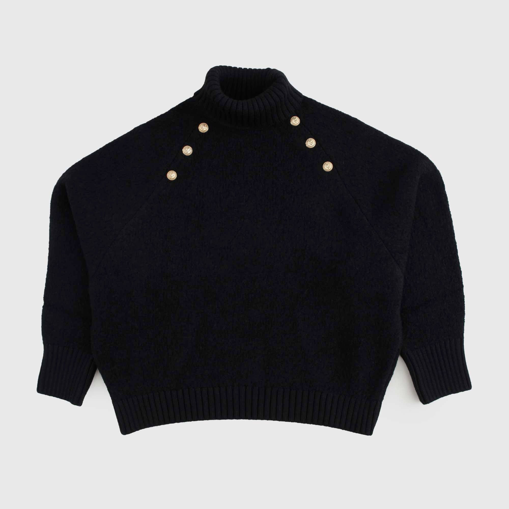 Dolcevita Nero Con Bottoni Oro Firmato BALMAIN - annameglio.com abbigliamento moda