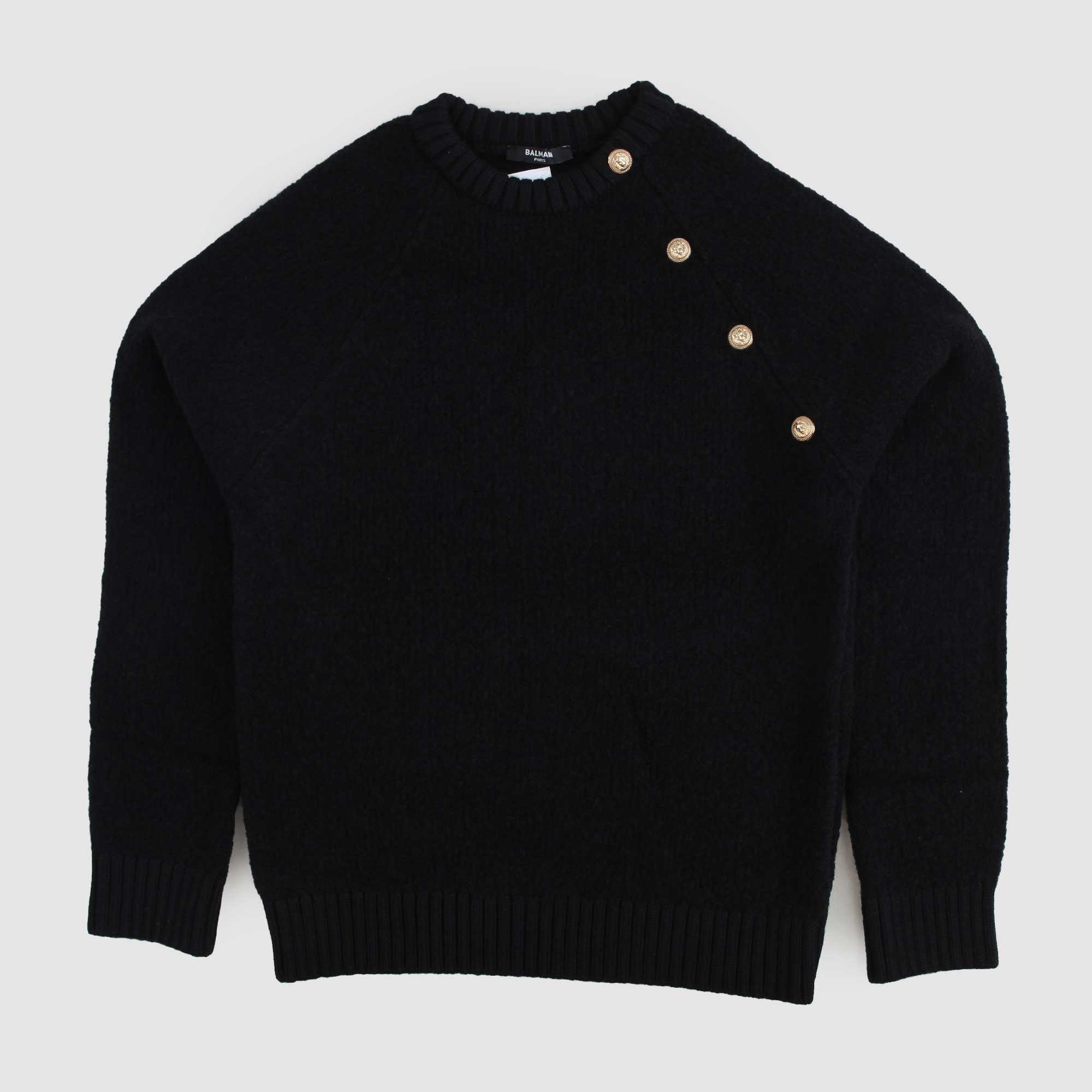 Maglia Nera Con Bottoni Firmata BALMAIN - annameglio.com abbigliamento moda