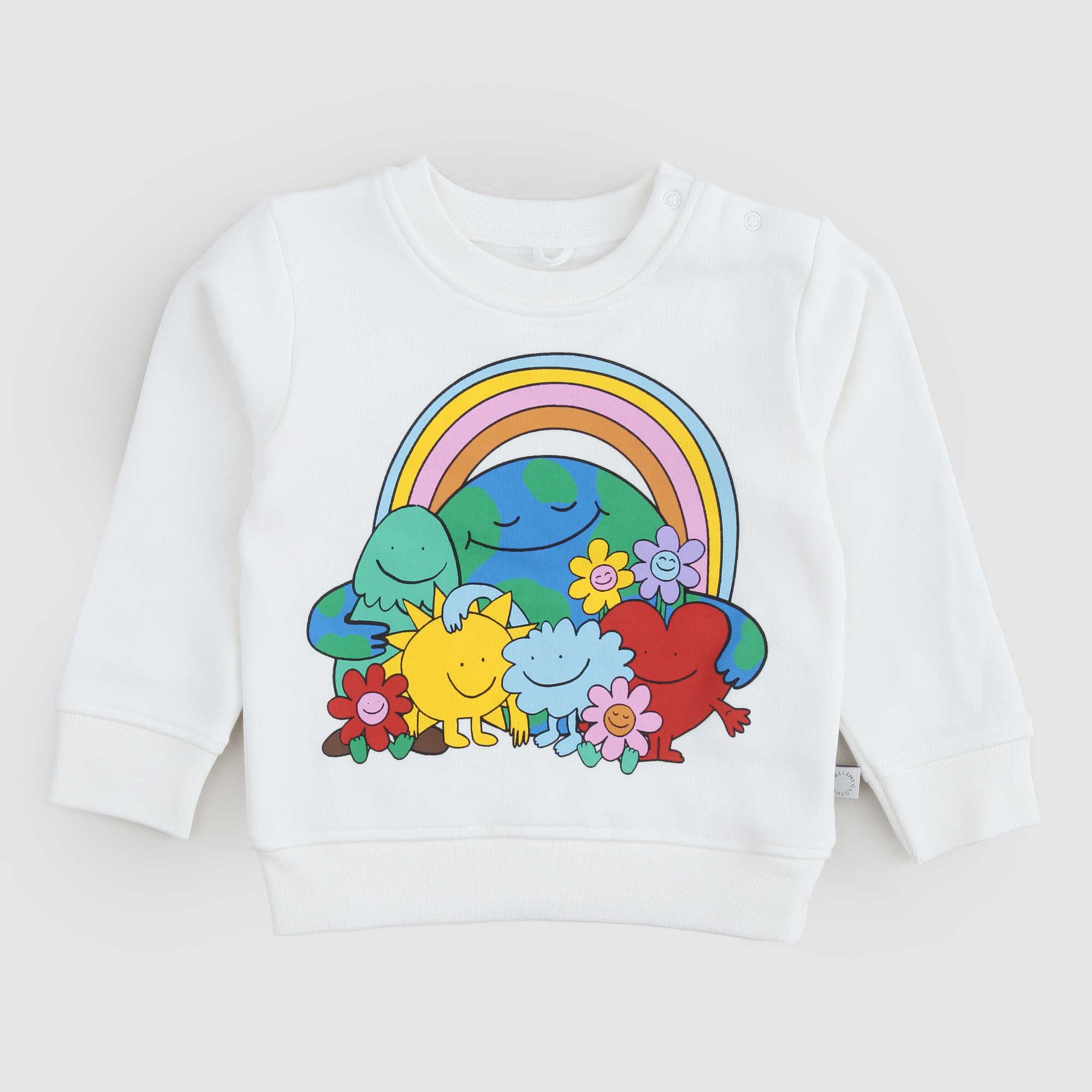 Felpa Bianca Manica Lunga Firmata STELLA MCCARTNEY - annameglio.com abbigliamento moda