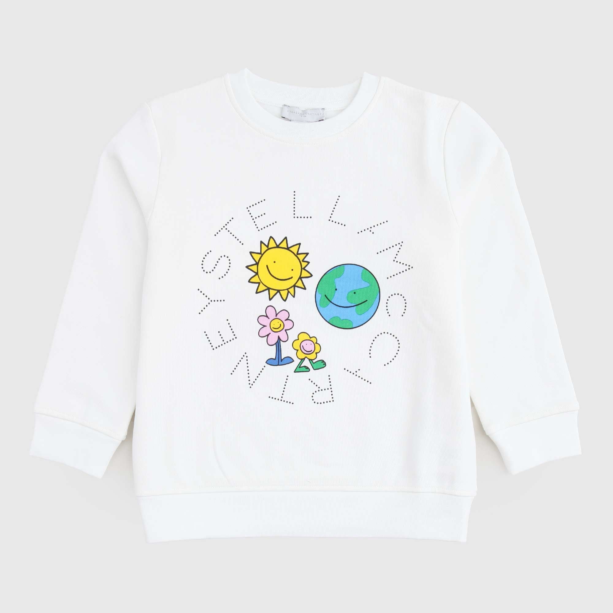 Felpa Bianca Logo Tondo Firmata STELLA MCCARTNEY - annameglio.com abbigliamento moda