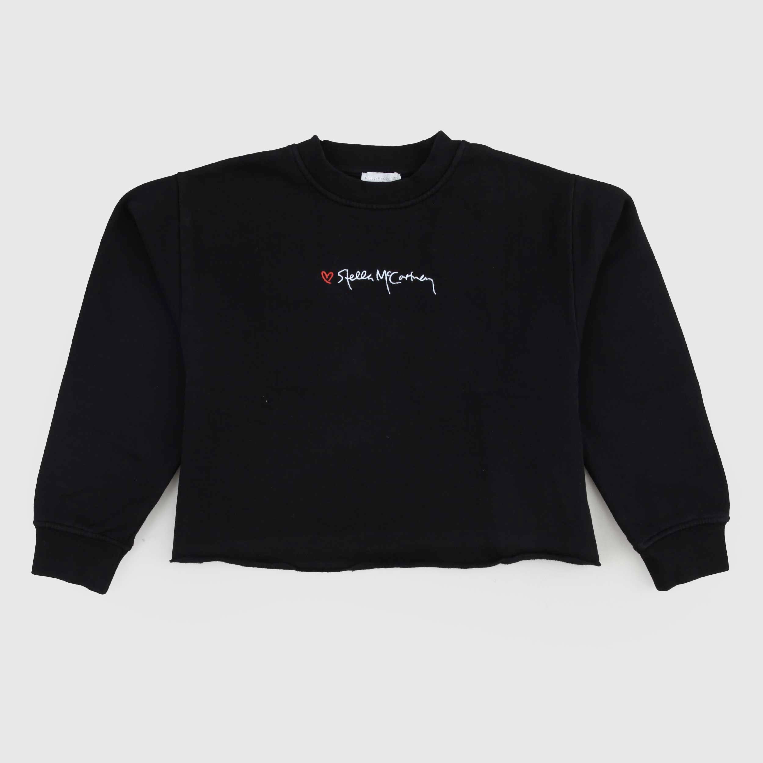 Felpa Nera Corta Con Logo Firmata STELLA MCCARTNEY - annameglio.com abbigliamento moda