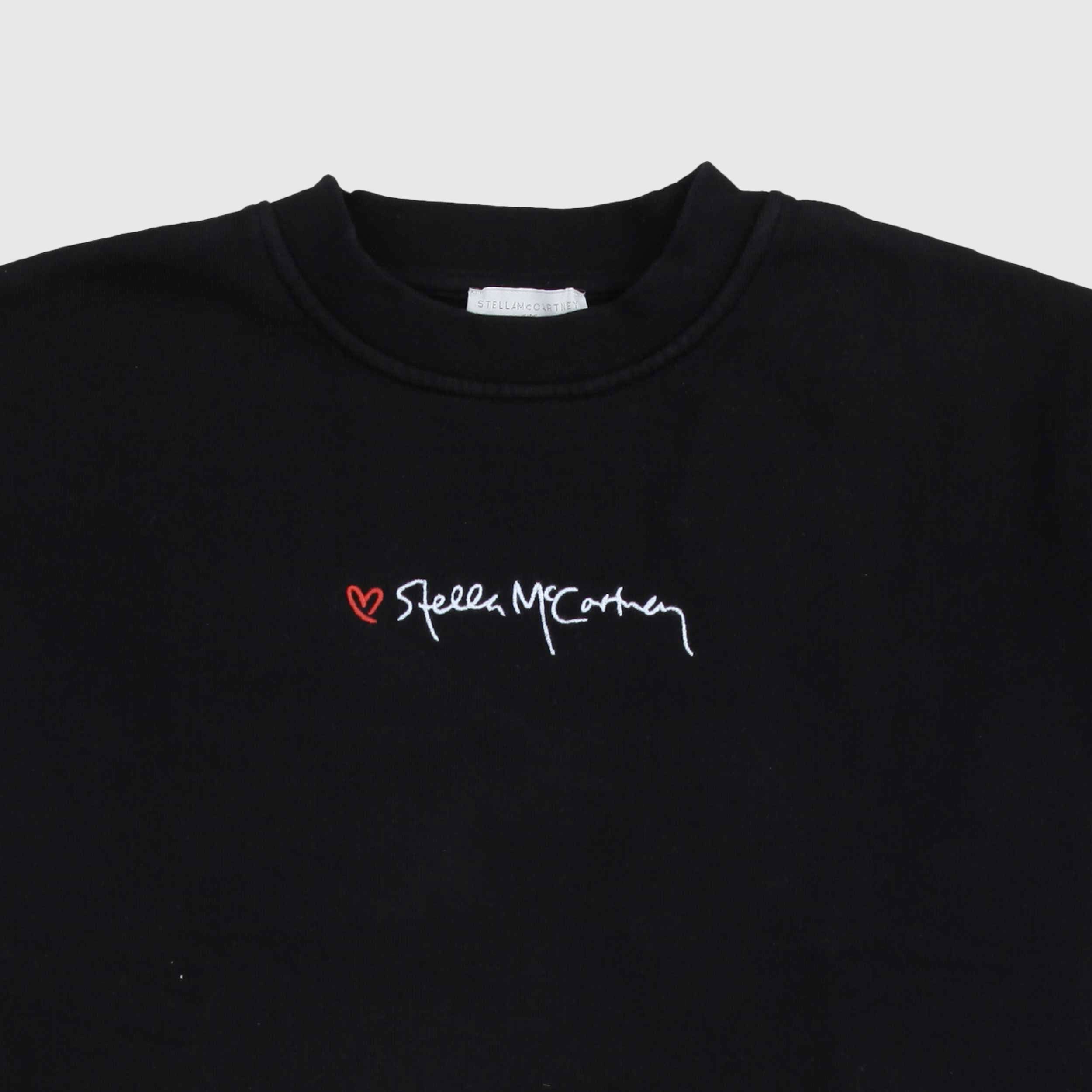 Felpa Nera Corta Con Logo Firmata STELLA MCCARTNEY - annameglio.com abbigliamento moda