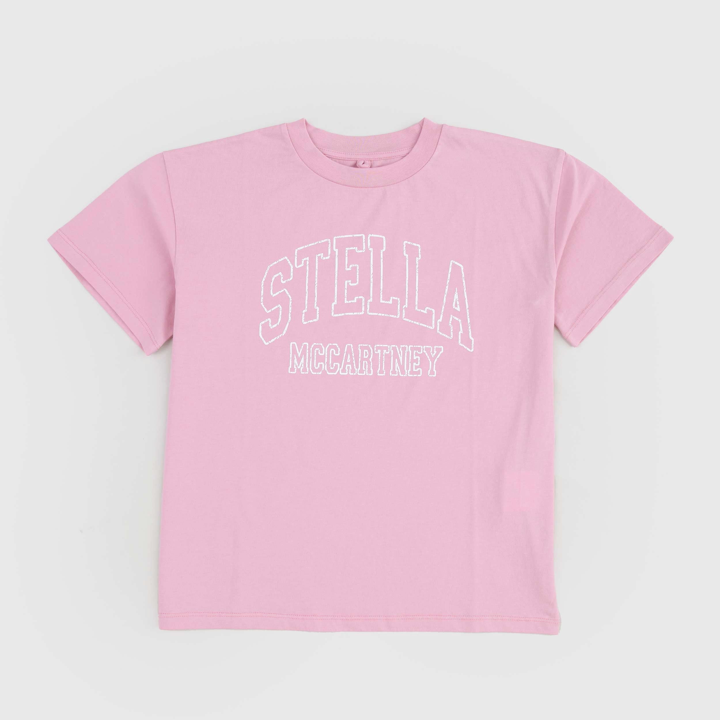 T-shirt Rosa Logo Bianco Firmata STELLA MCCARTNEY - annameglio.com abbigliamento moda