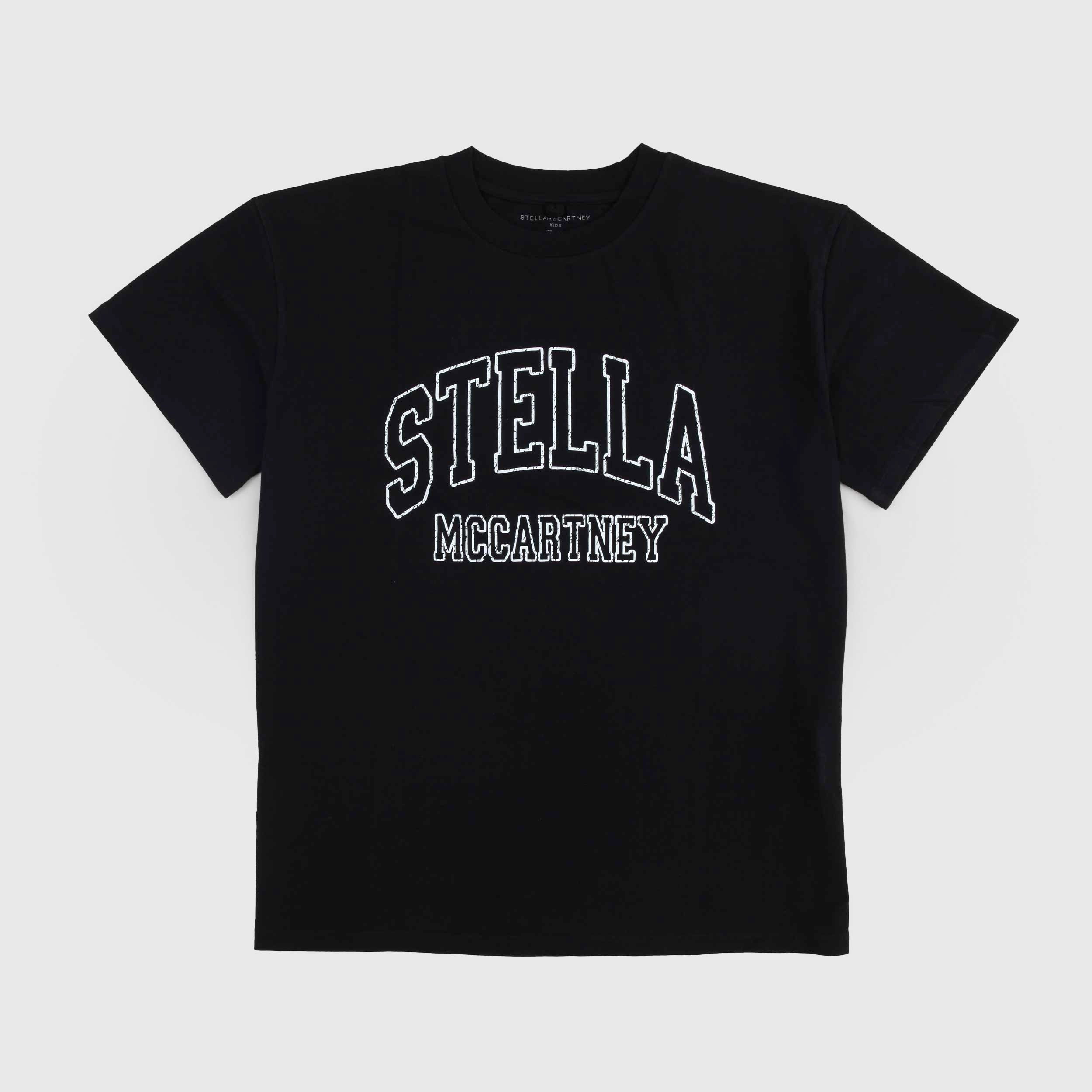 T-Shirt Nera Logo Bianco Firmata STELLA MCCARTNEY - annameglio.com abbigliamento moda