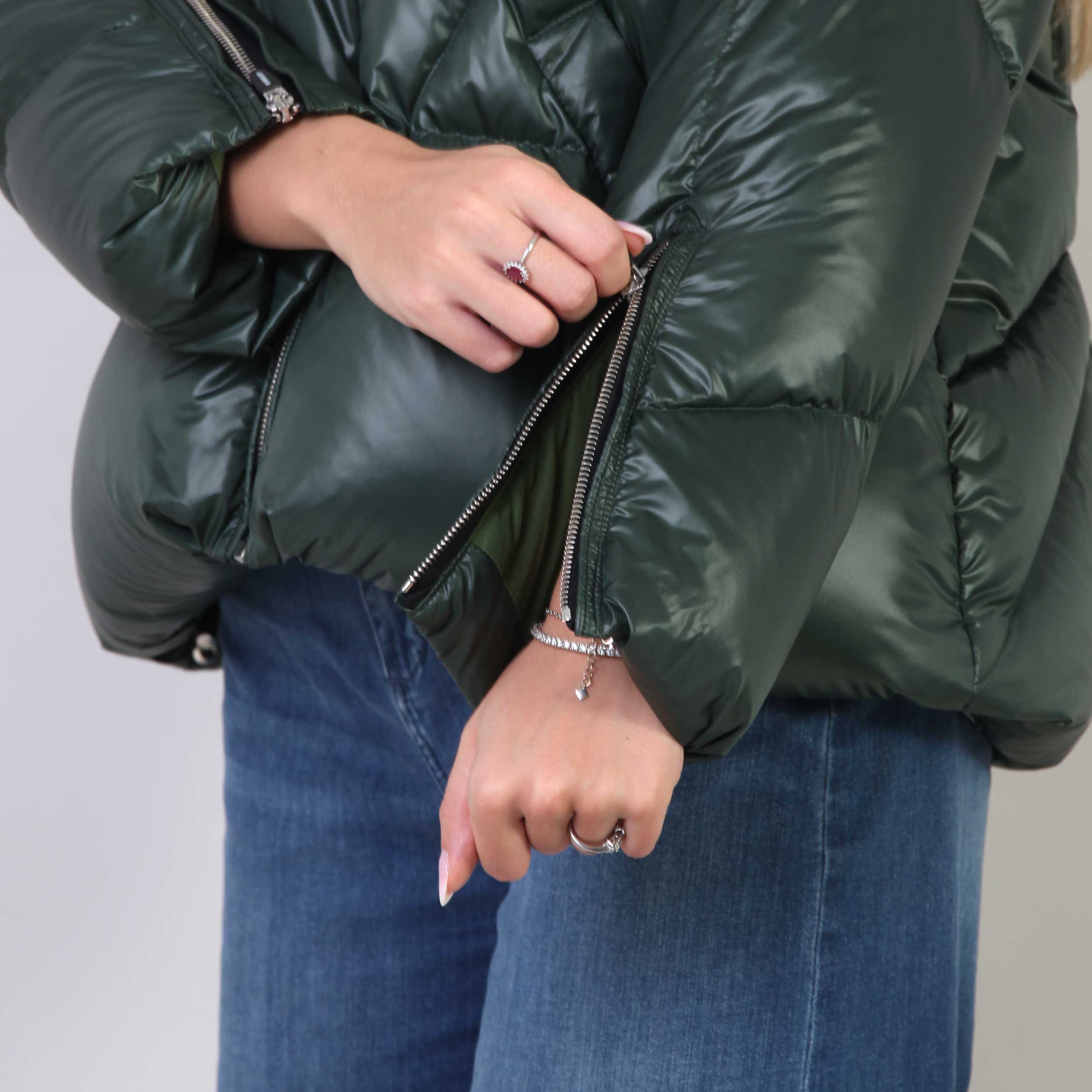 Bomber Imbottito Verde Firmato KHRISJOY - annameglio.com abbigliamento moda