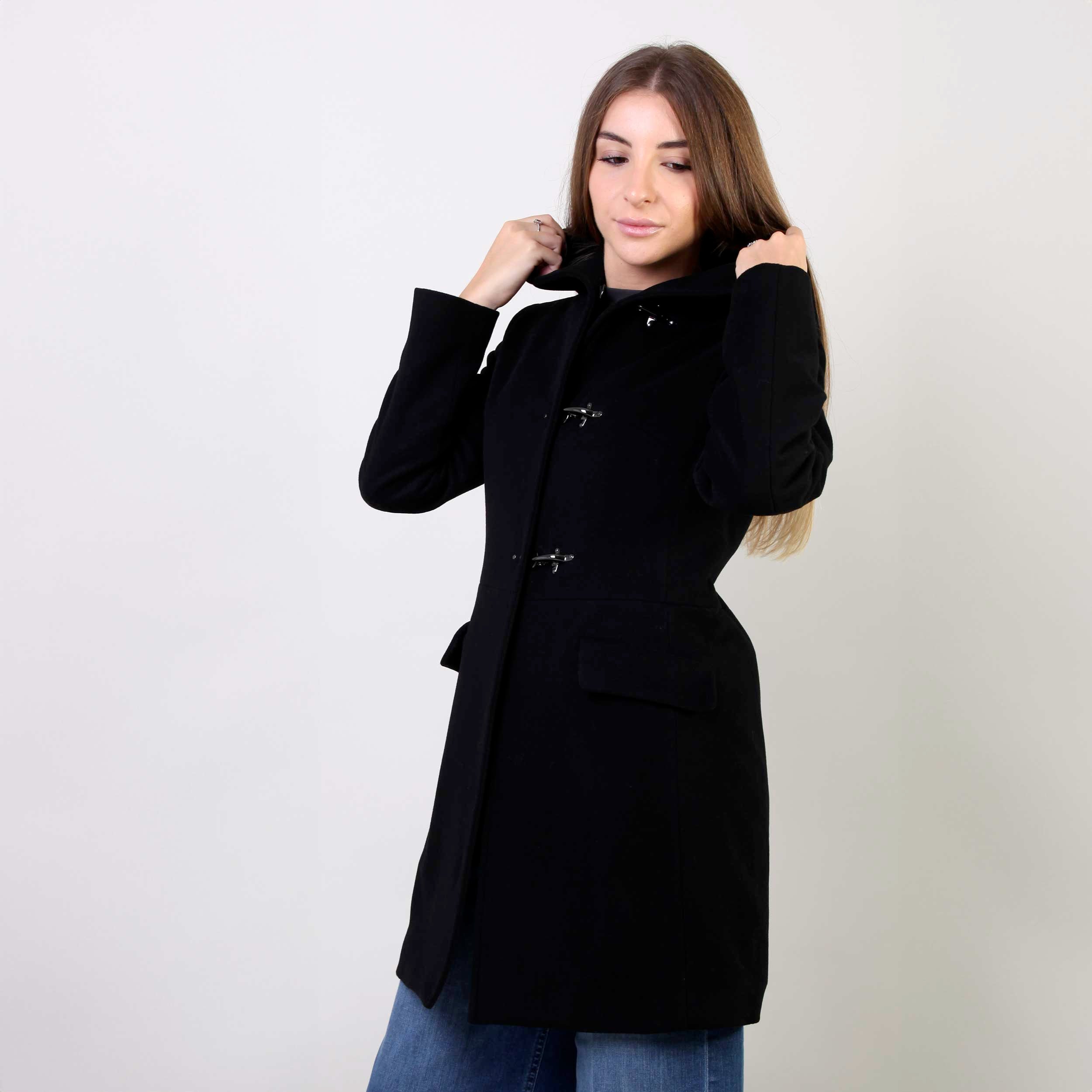 Cappotto Nero Con Moschettoni Firmato FAY JUNIOR - annameglio.com abbigliamento moda