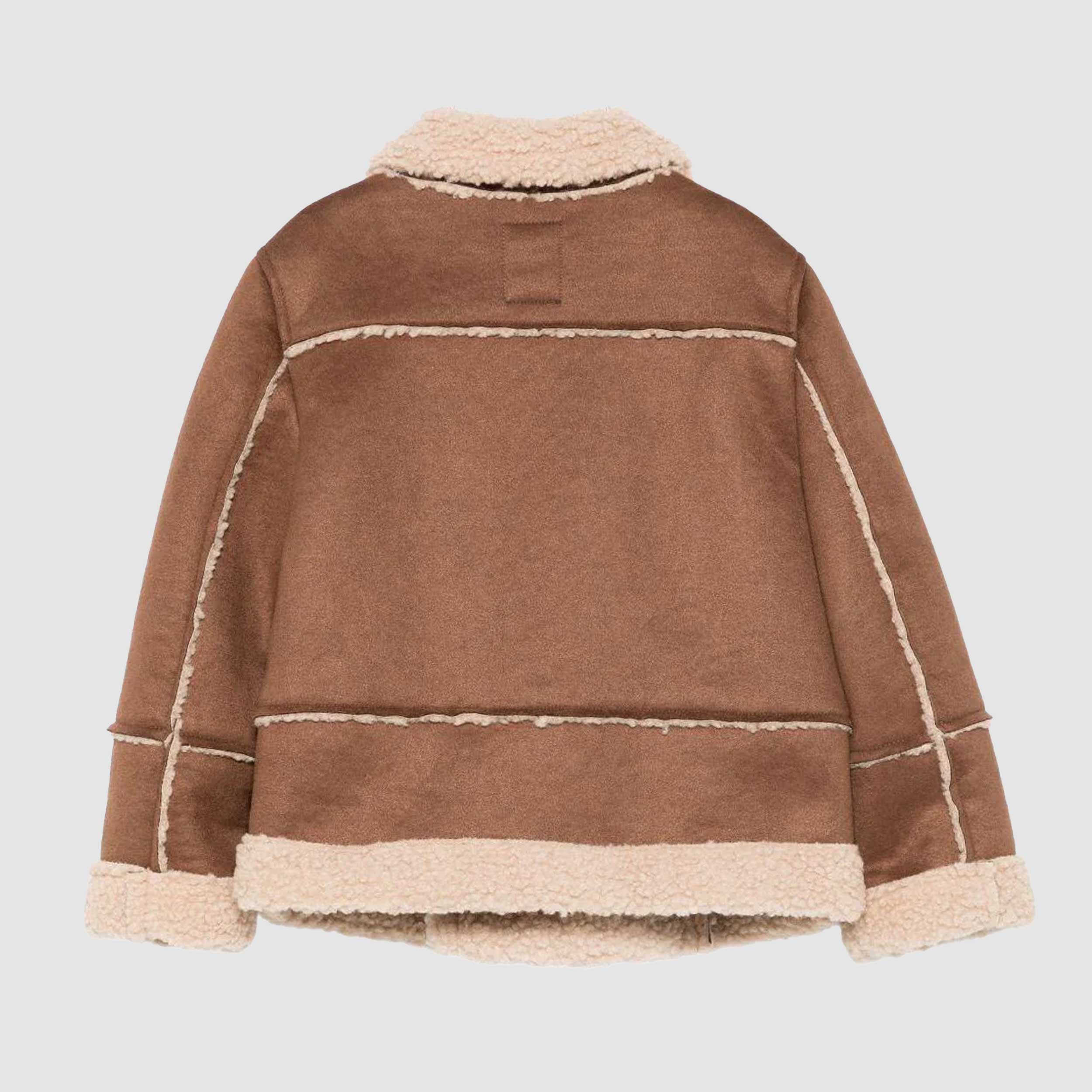 Brown Jacket and Shearling Collar by FAY JUNIOR