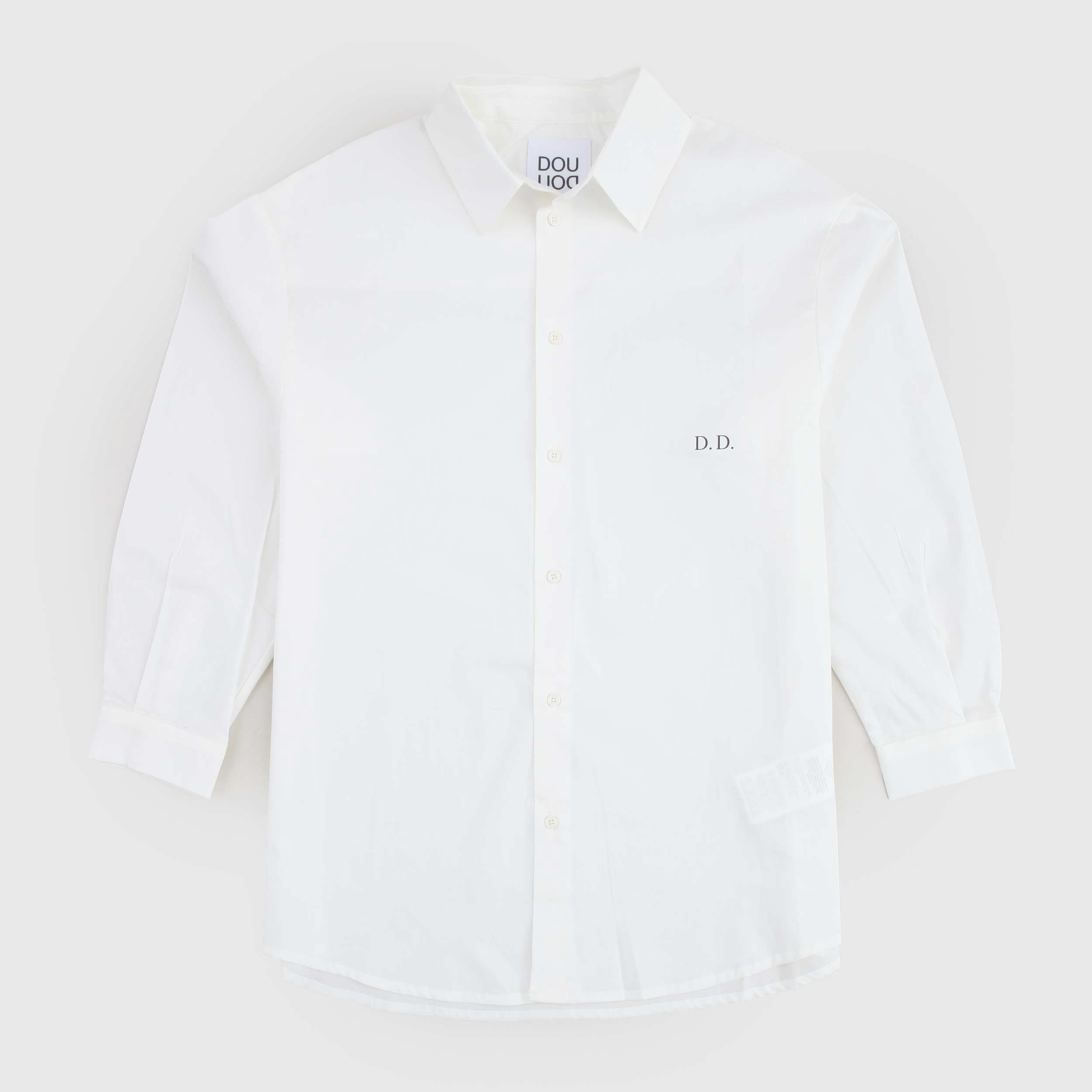 Camicia Bianca Con Logo Nero Firmata DOUUOD - annameglio.com abbigliamento moda
