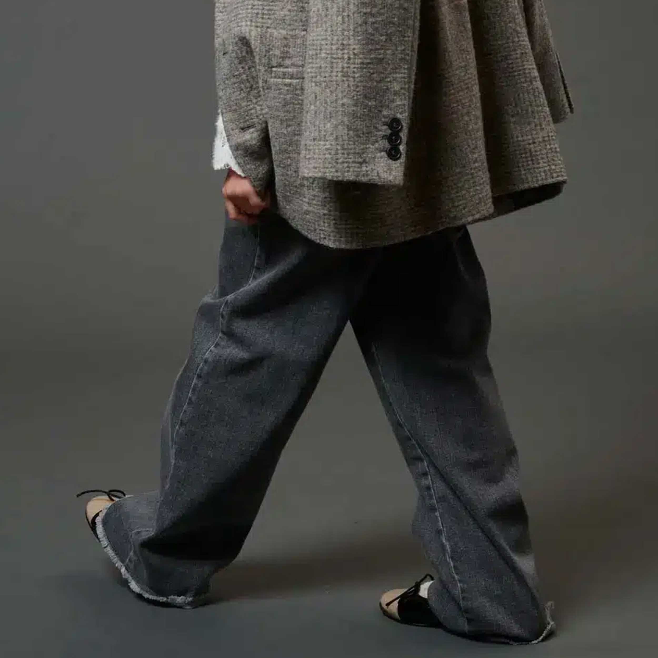 Jeans Modello Largo Grigio Firmato DOUUOD - annameglio.com abbigliamento moda