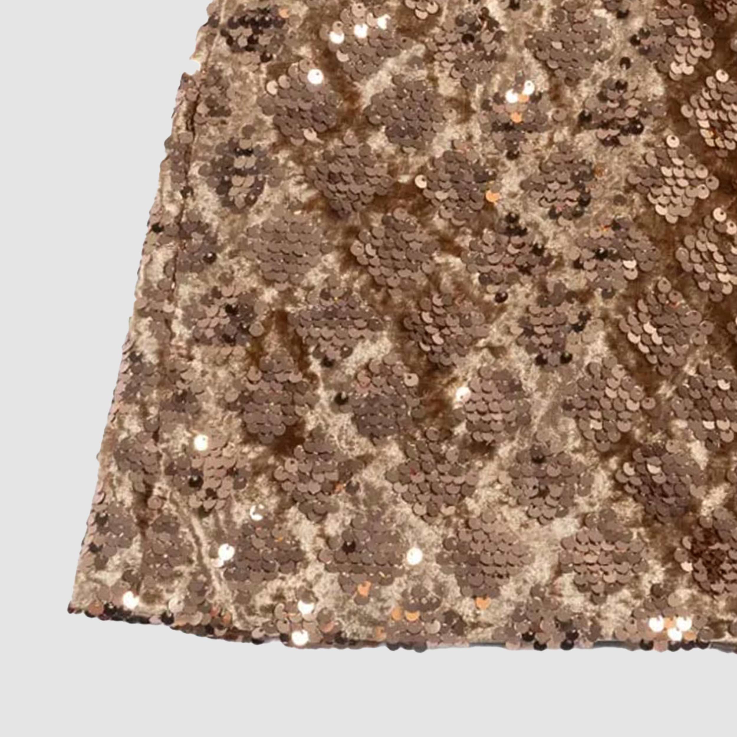 Gonna Con Paillettes Marrone Firmata DOUUOD - annameglio.com abbigliamento moda