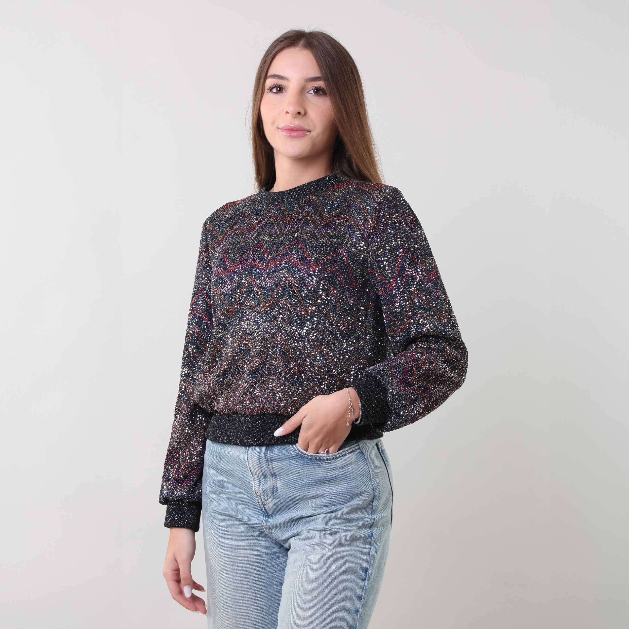 Felpa Zig-Zag Multicolore Firmata MISSONI - annameglio.com abbigliamento moda