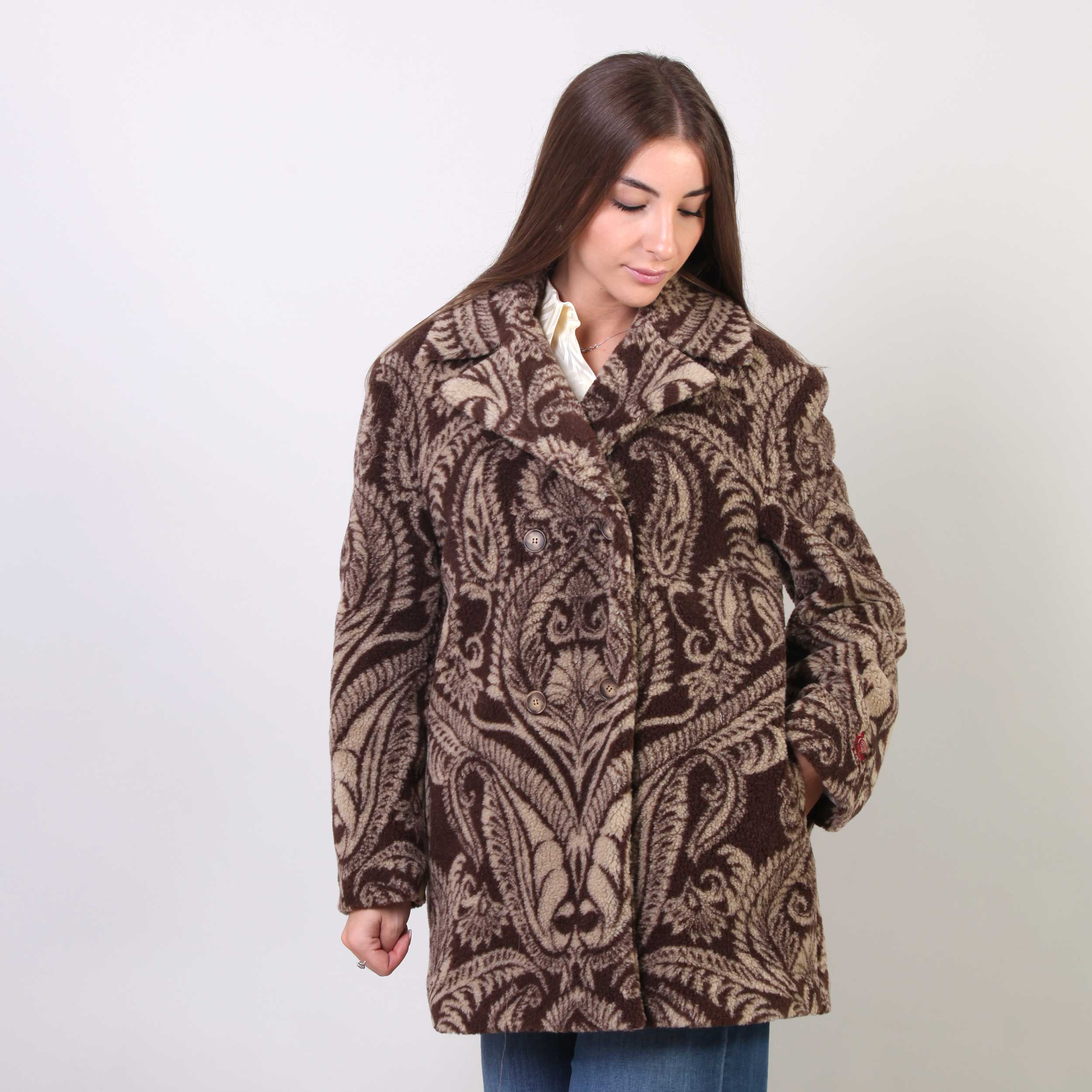 Cappotto Doppiopetto Beige E Marrone Firmato ETRO - annameglio.com abbigliamento moda