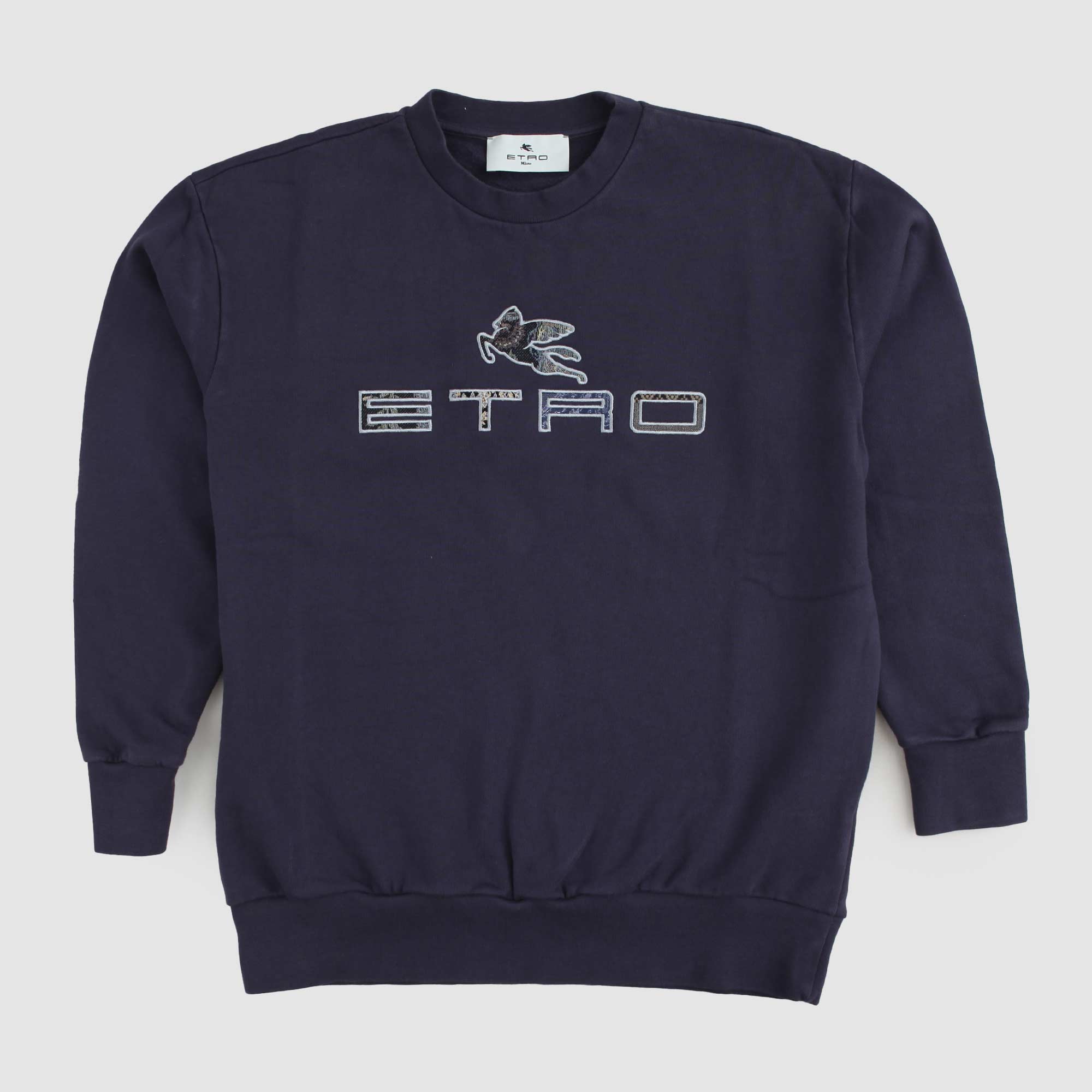 Felpa Blu Con Logo Firmata ETRO - annameglio.com abbigliamento moda