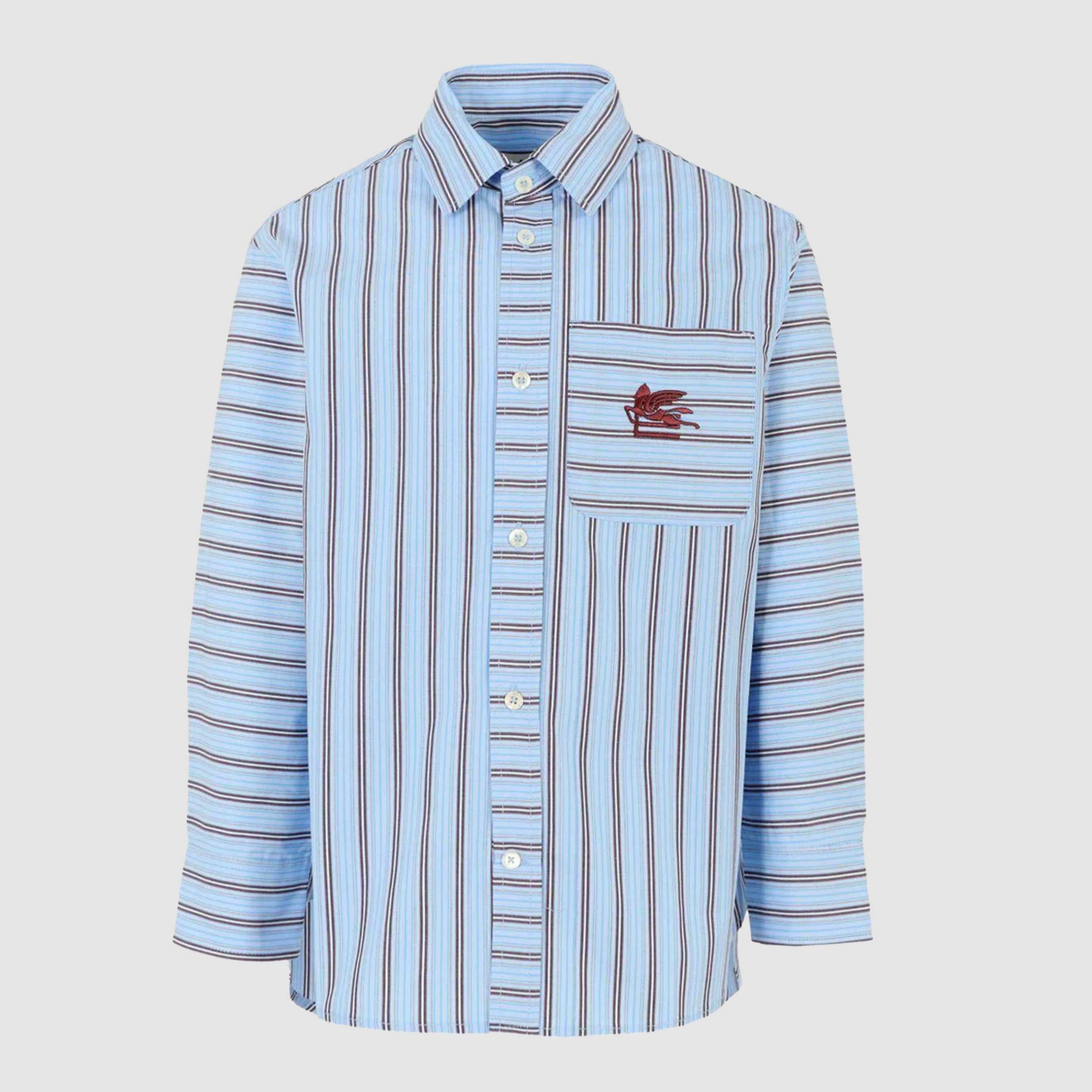 Light Blue Shirt With Brown Stripes by ETRO