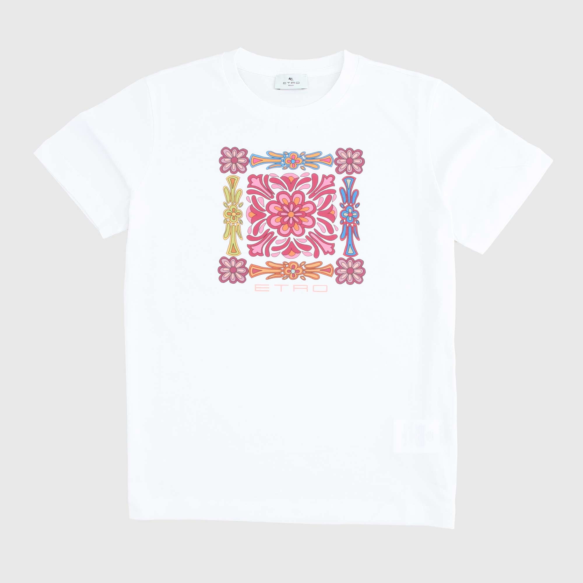 T-shirt Bianca Con Stampa Firmata ETRO - annameglio.com abbigliamento moda