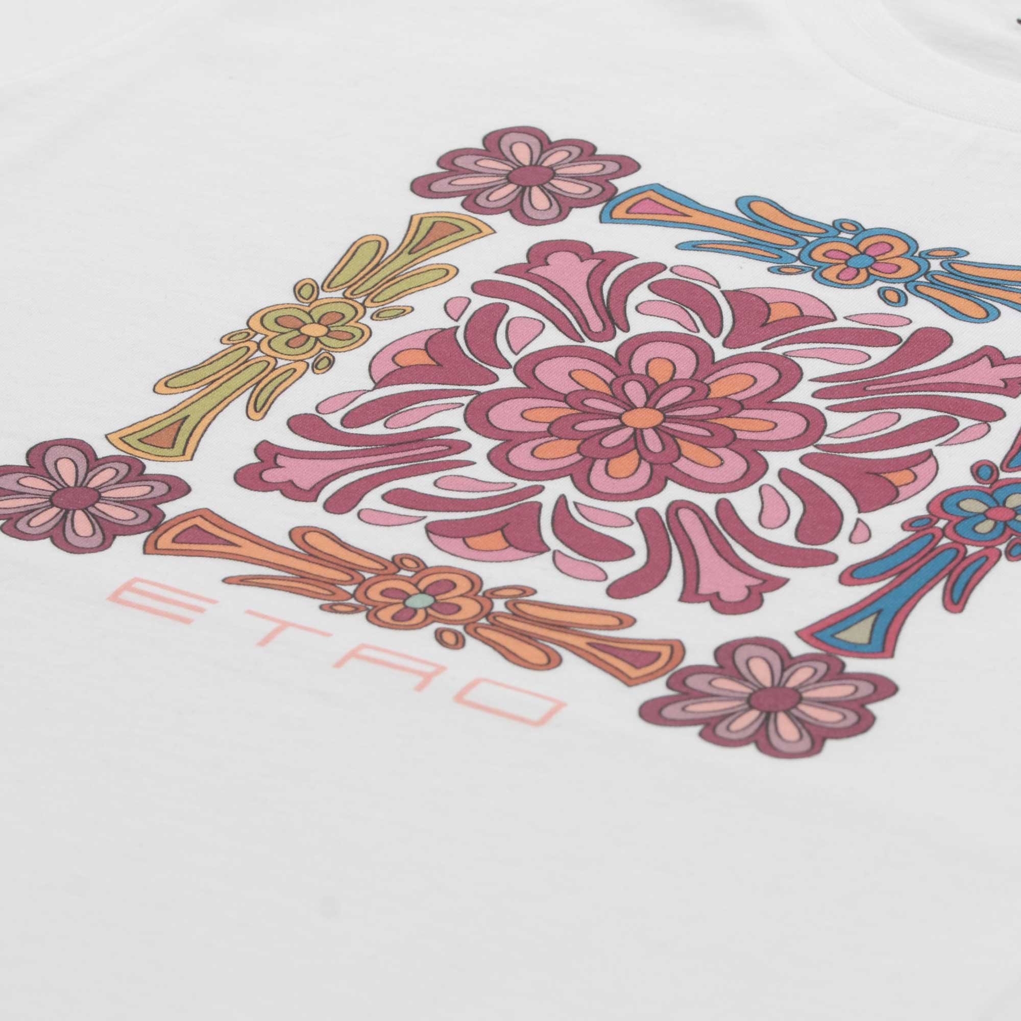 T-shirt Bianca Con Stampa Firmata ETRO - annameglio.com abbigliamento moda