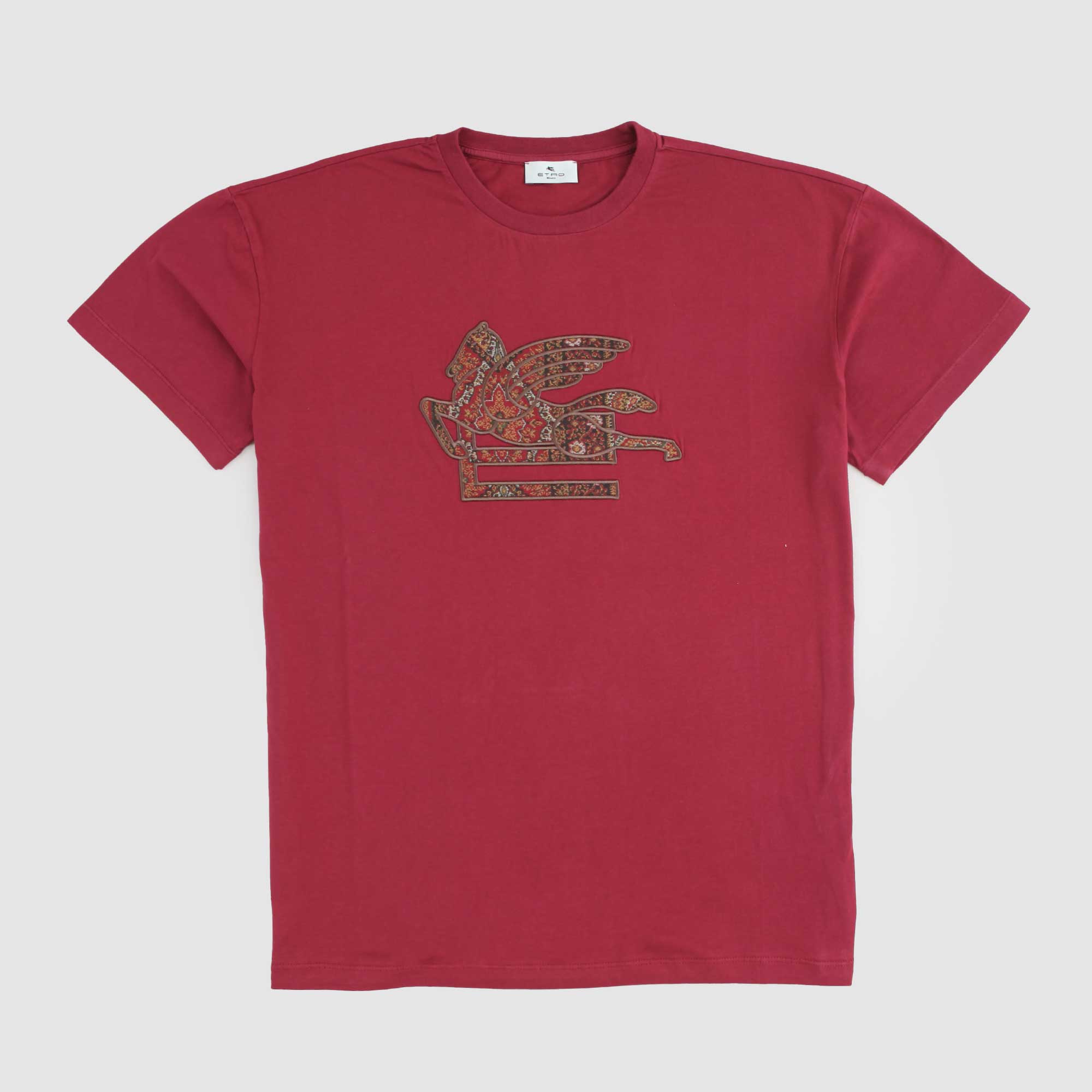 T-shirt Bordeaux Con Logo In Rilievo Firmata ETRO - annameglio.com abbigliamento moda