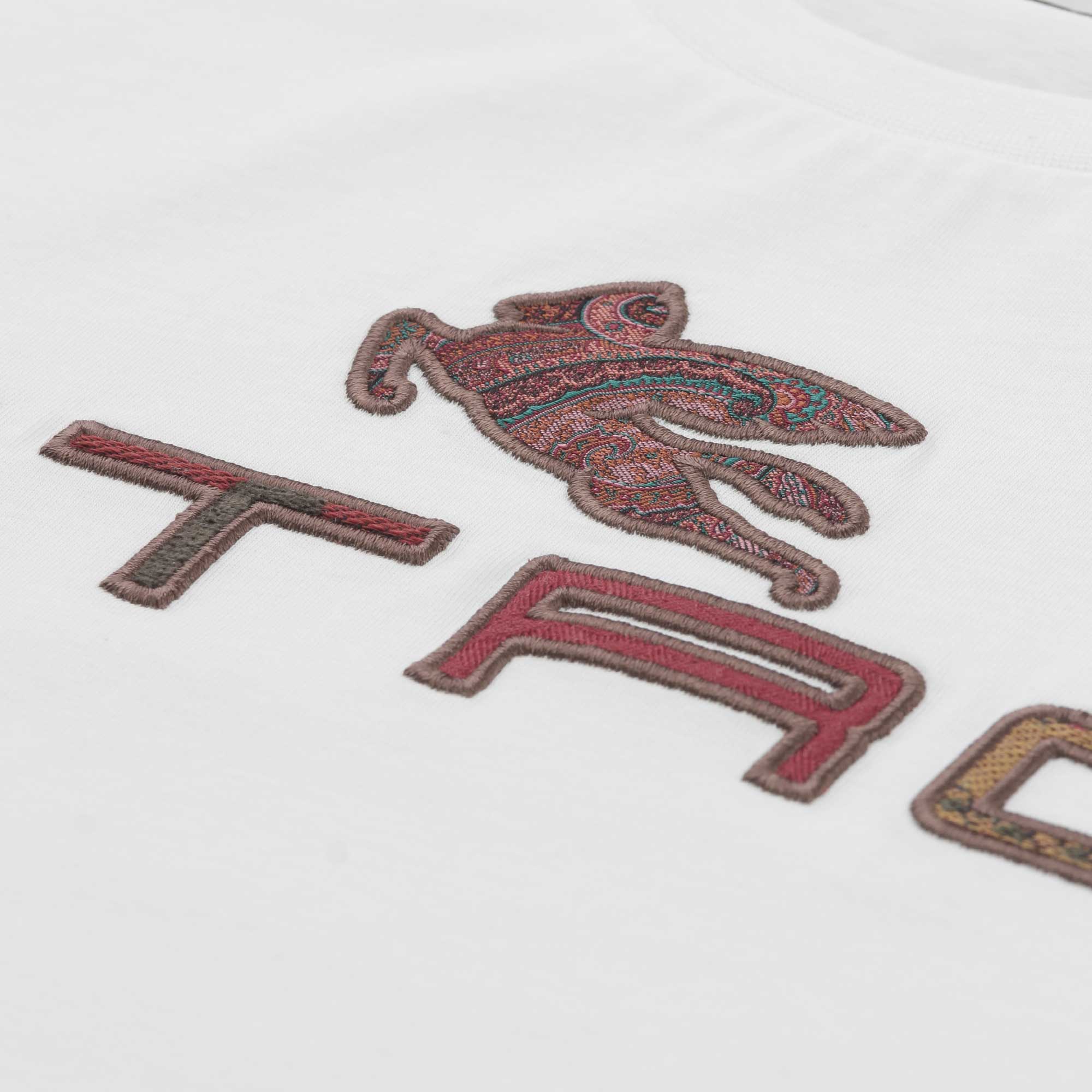 T-shirt Bianca Con Logo Bordeaux Firmata ETRO - annameglio.com abbigliamento moda