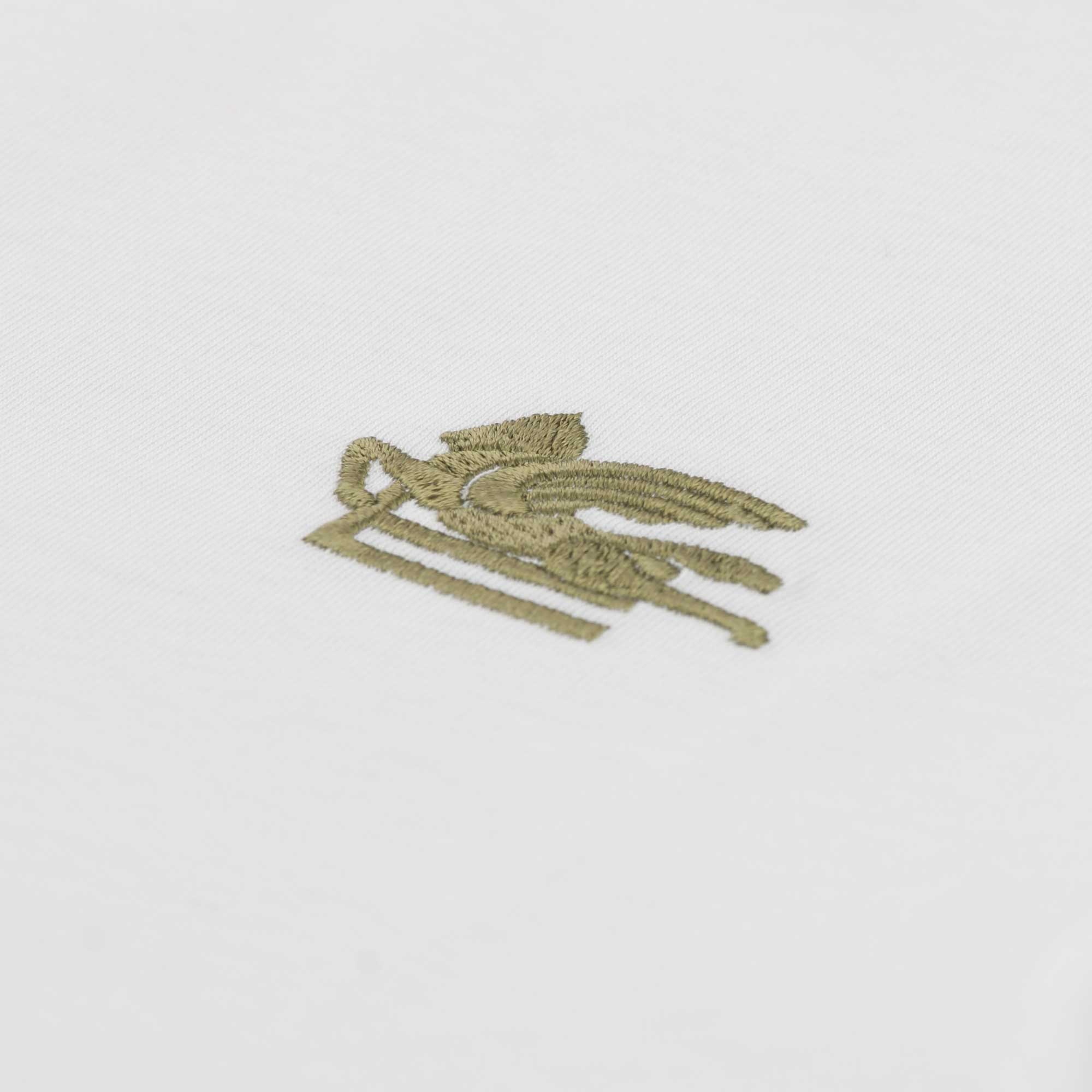 T-shirt Bianca Con Logo Verde Firmato ETRO - annameglio.com abbigliamento moda