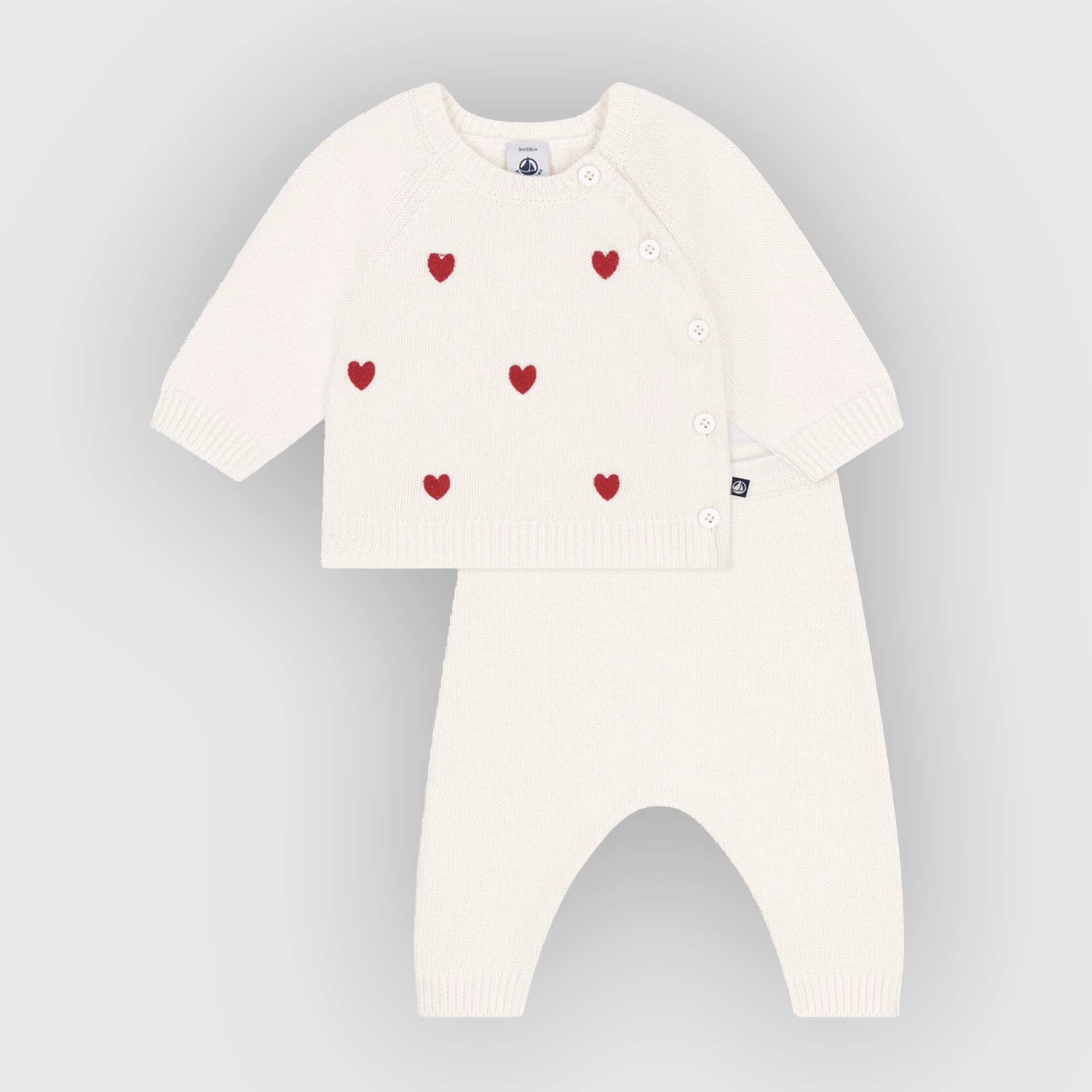 Set 2 Pezzi In Maglia Con Cuori By PETIT BATEAU - annameglio.com abbigliamento moda