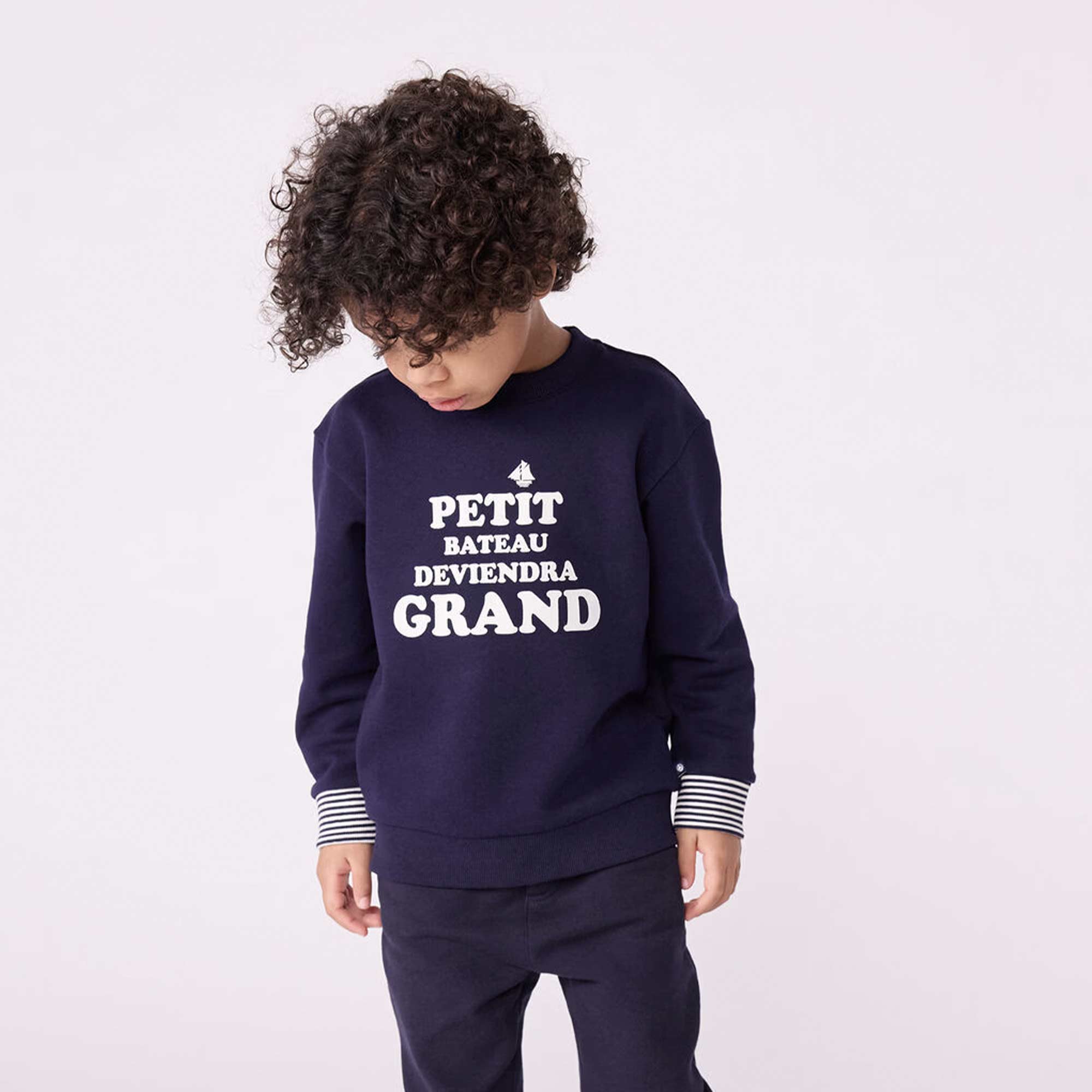 Felpa Blu In Cotone Con Stampa By PETIT BATEAU - annameglio.com abbigliamento moda