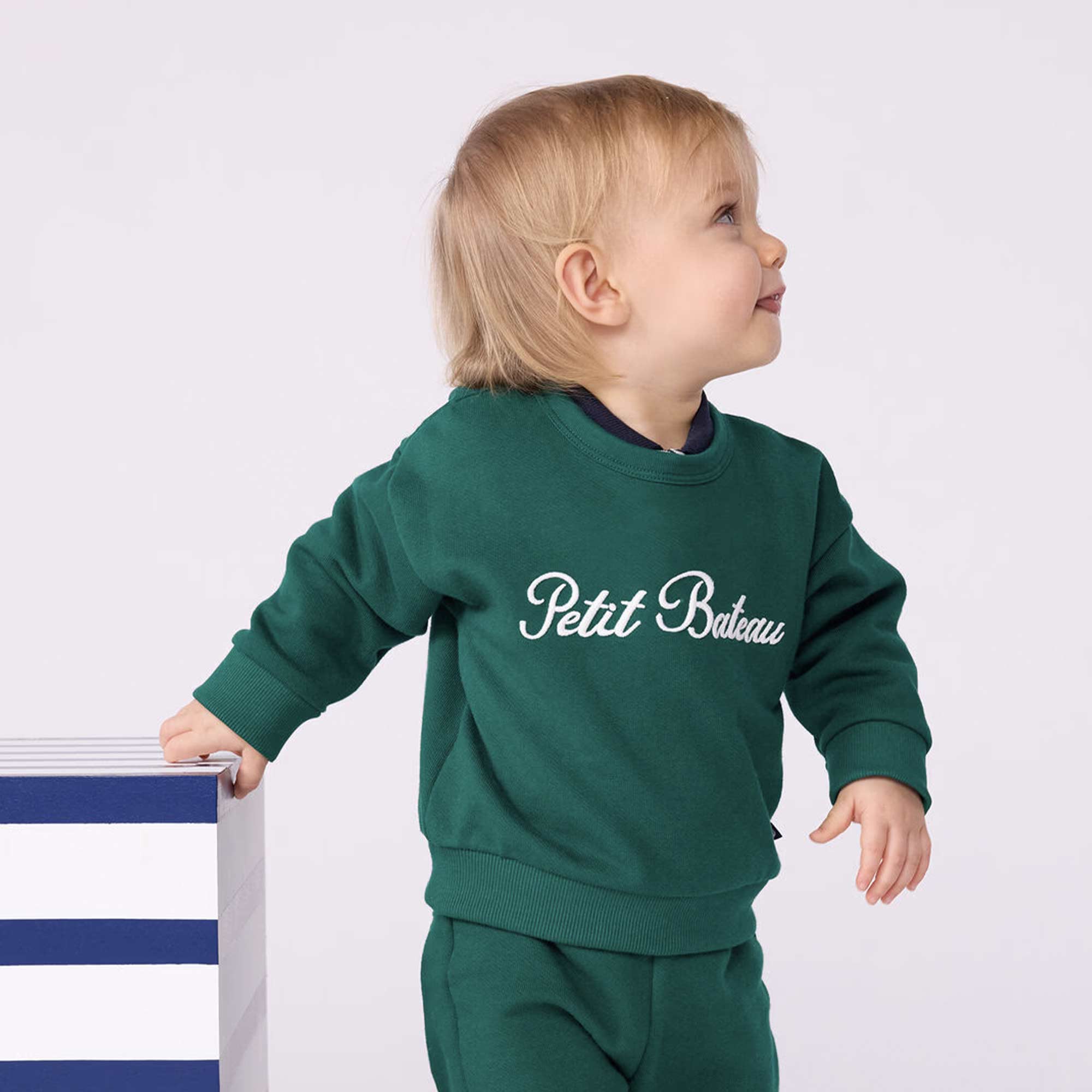 Felpa In Cotone Verde Firmata PETIT BATEAU - annameglio.com abbigliamento moda