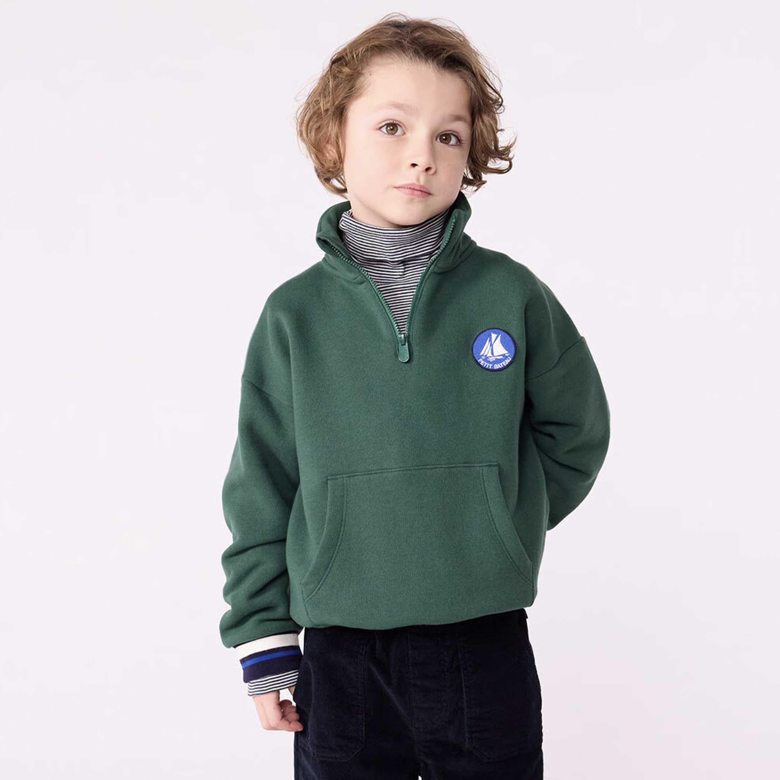 Felpa Con Mezza Cerniera Firmata PETIT BATEAU - annameglio.com abbigliamento moda