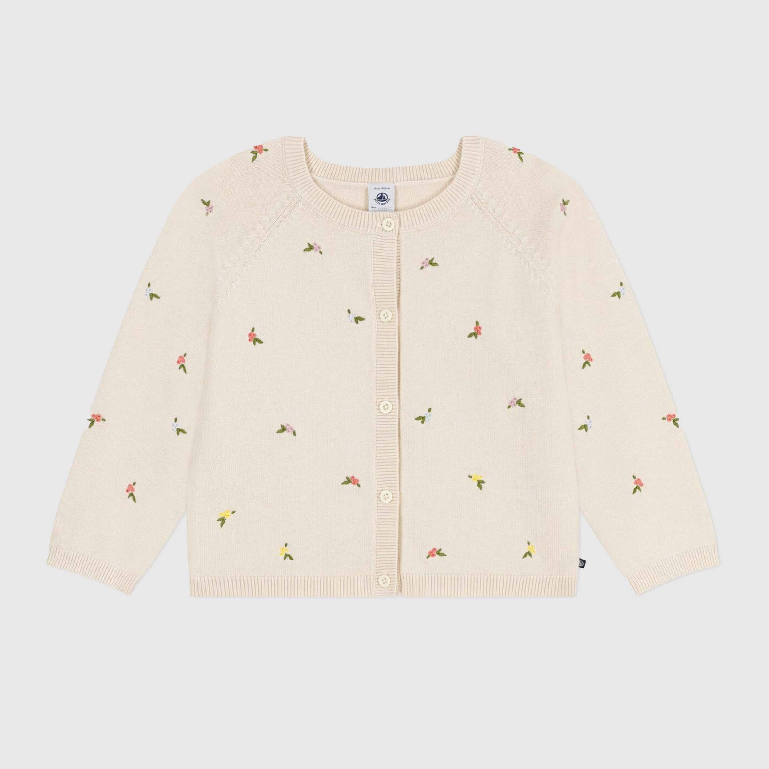 Cardigan Bianco Con Fiori Firmato PETIT BATEAU - annameglio.com abbigliamento moda