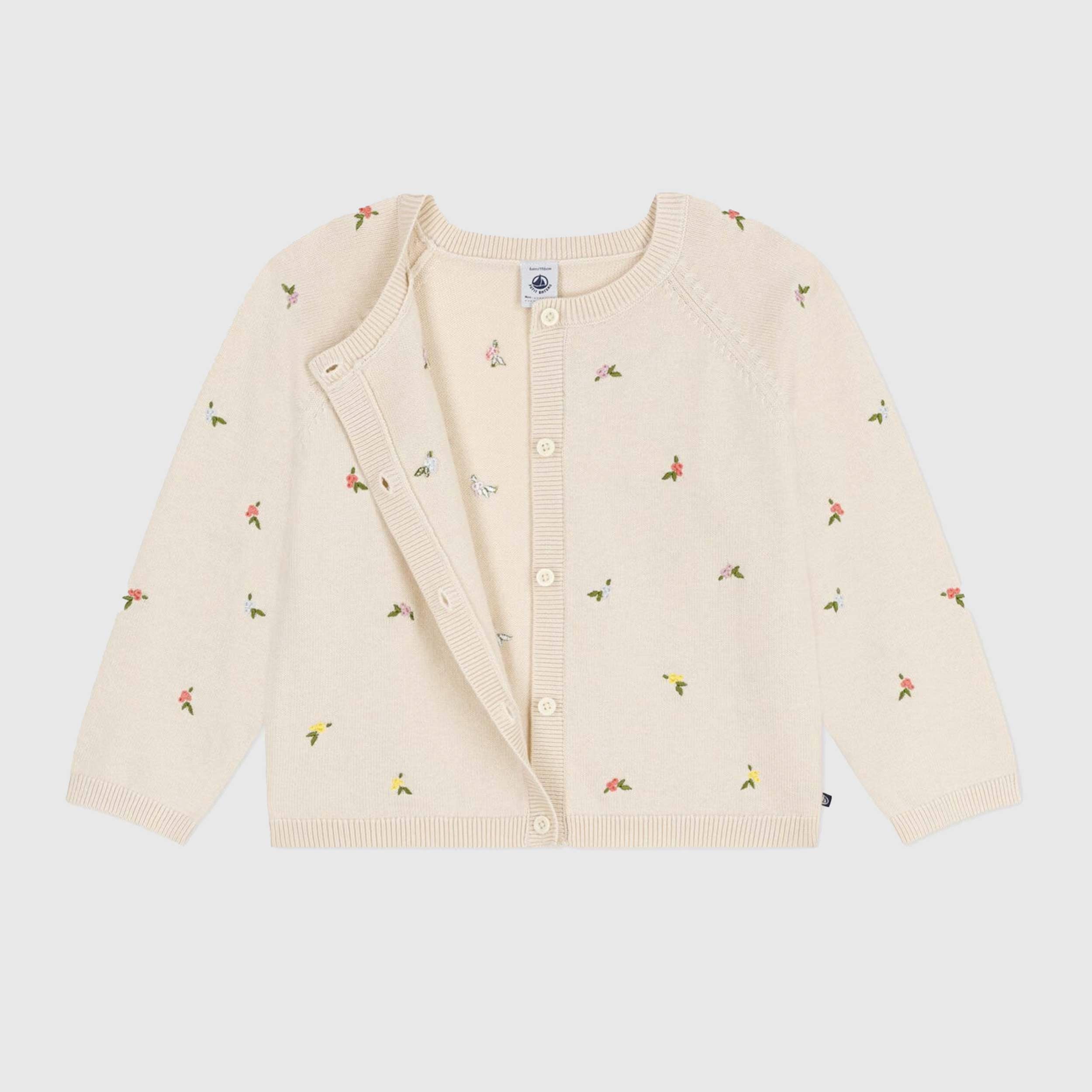 Cardigan Bianco Con Fiori Firmato PETIT BATEAU - annameglio.com abbigliamento moda