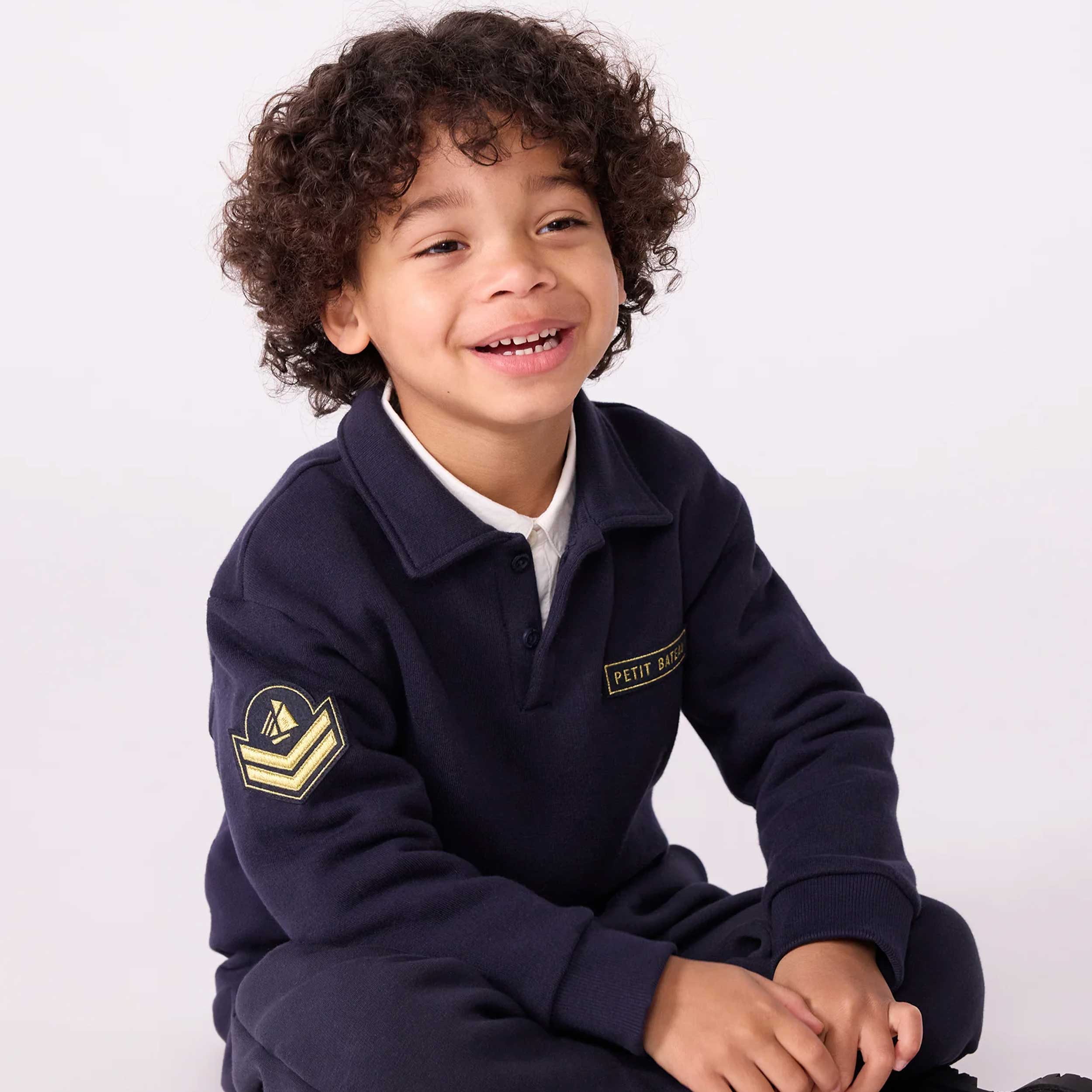 Felpa Blu Modello Polo Firmata PETIT BATEAU - annameglio.com abbigliamento moda