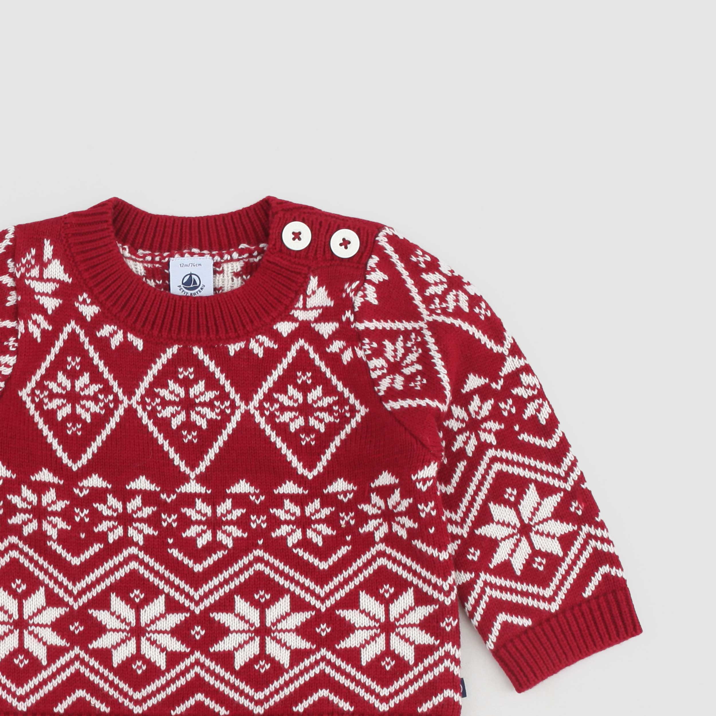 Maglione Natalizio Rosso Firmato PETIT BATEAU - annameglio.com abbigliamento moda