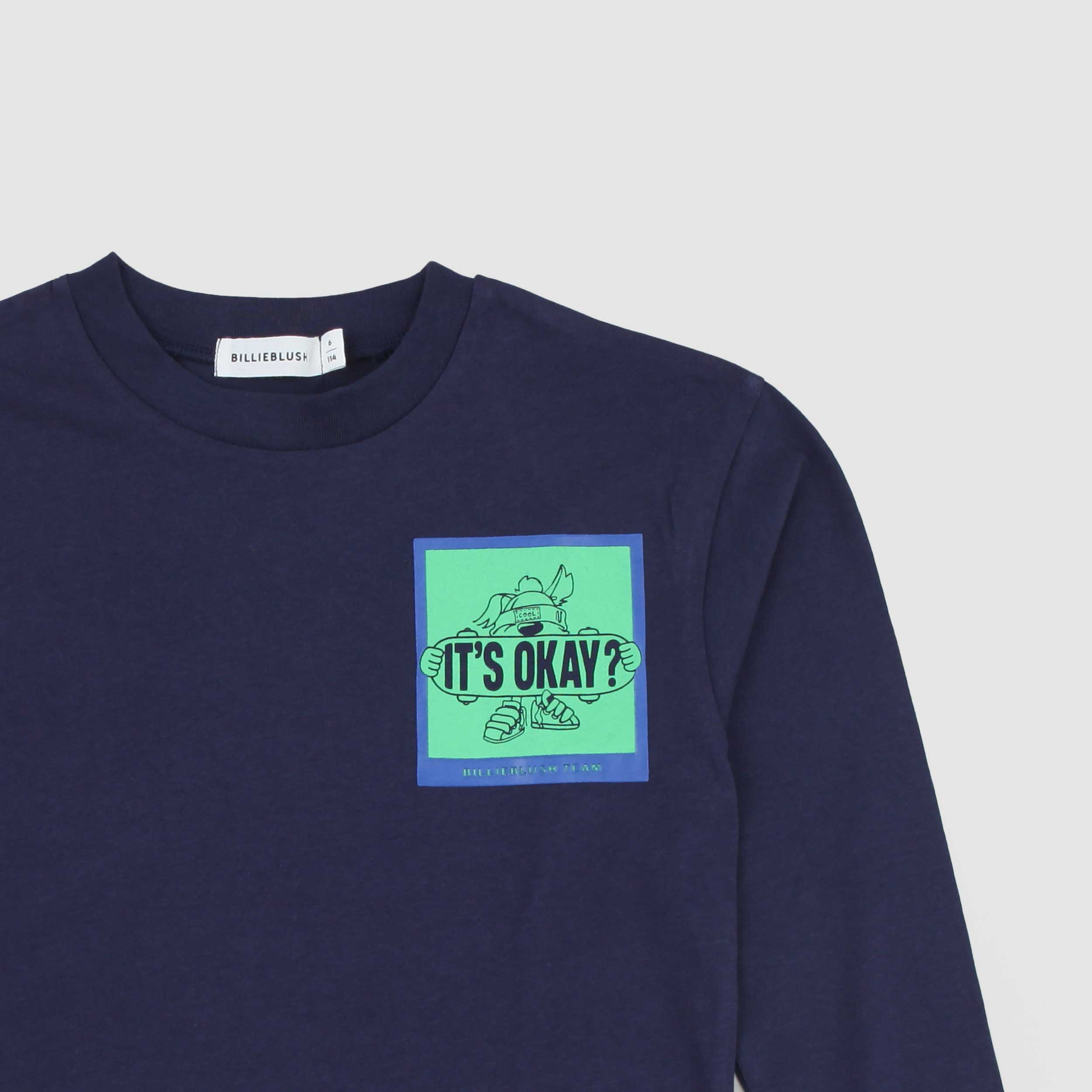 T-shirt Blu E Stampa Colorata Firmata BILLIEBLUSH - annameglio.com abbigliamento moda