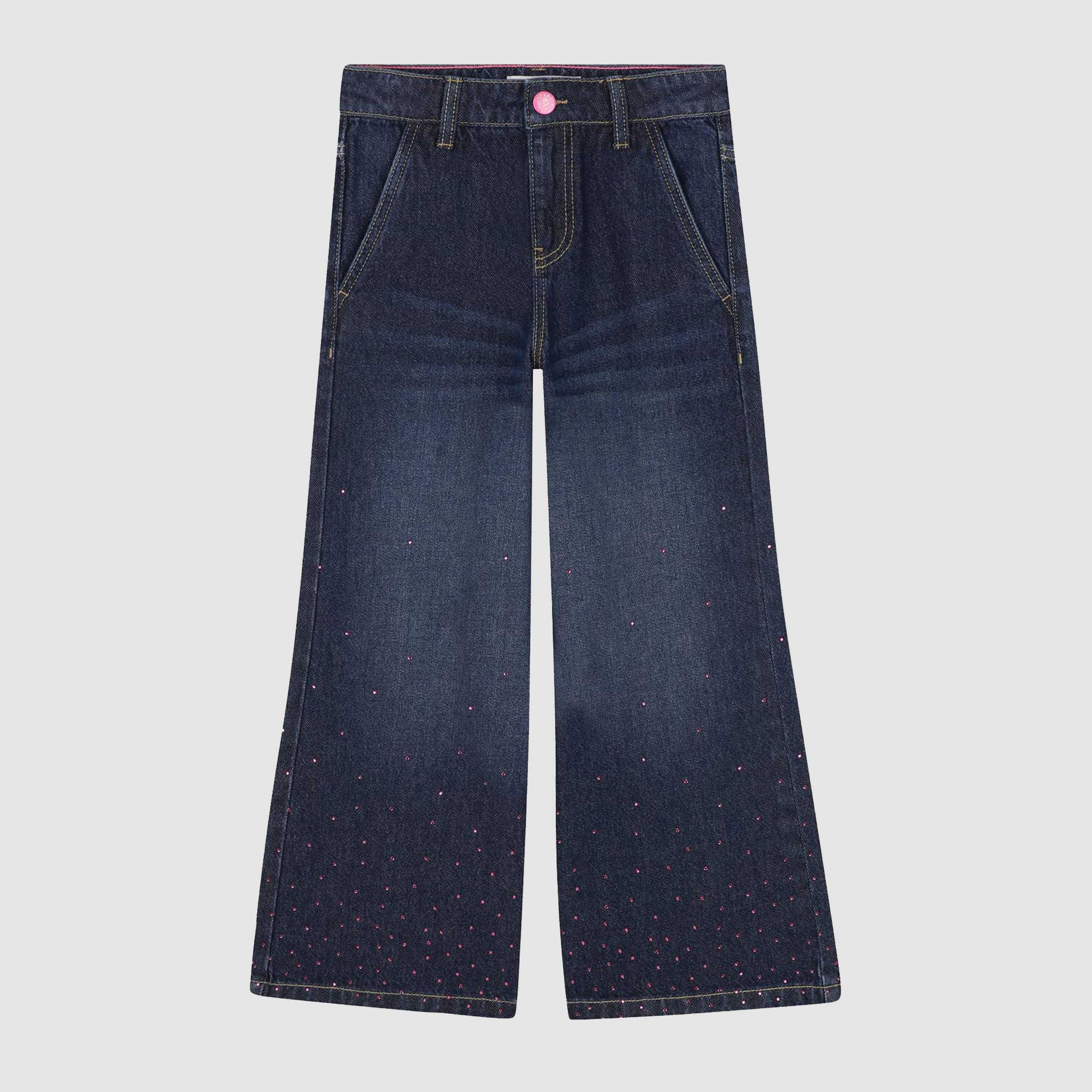 Jeans Blu Denim E Bottone Rosa Firmato BILLIEBLUSH - annameglio.com abbigliamento moda