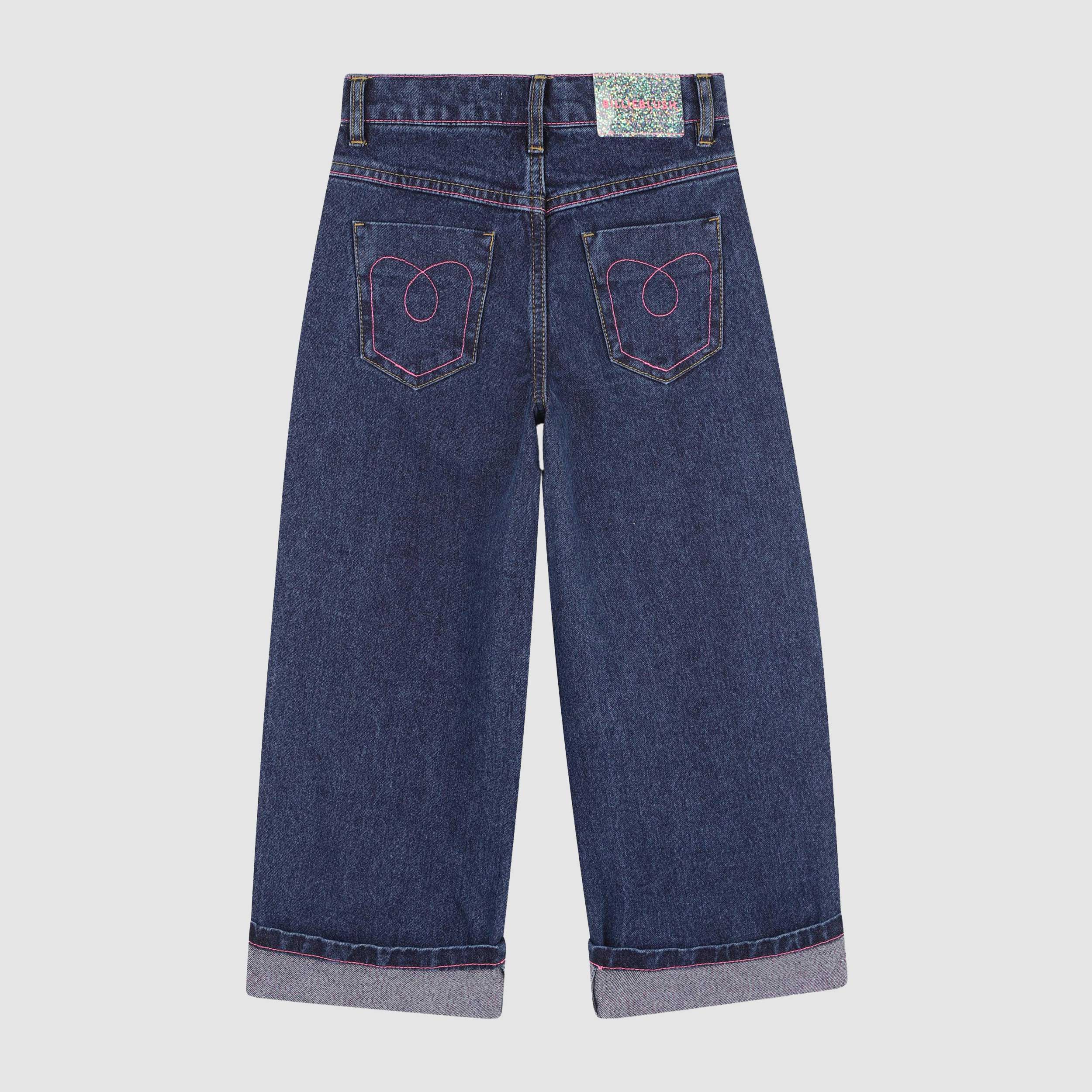 Jeans Blu Con Bottone A Cuore Firmato BILLIEBLUSH - annameglio.com abbigliamento moda