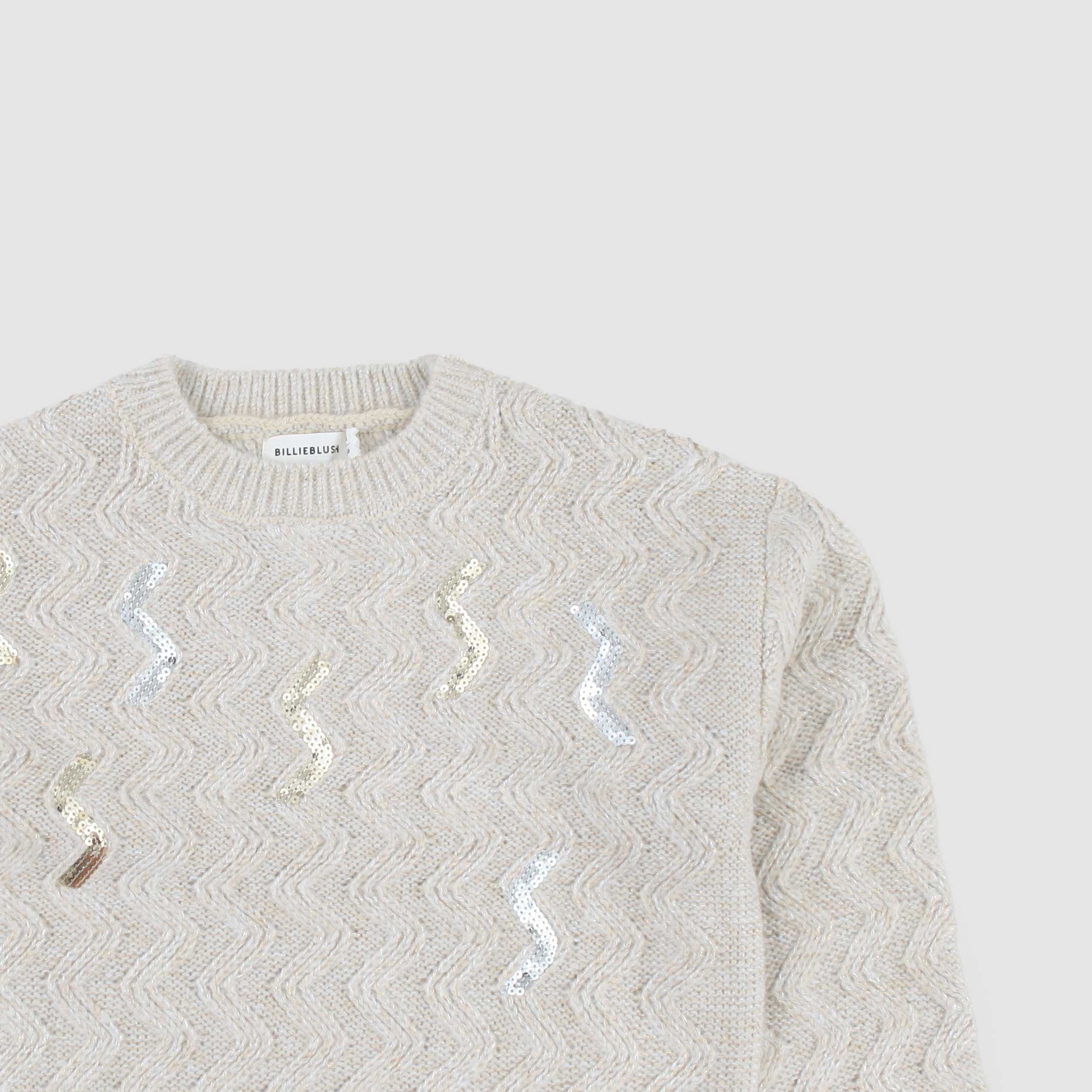 Felpa Girocollo Beige Firmata BILLIEBLUSH - annameglio.com abbigliamento moda