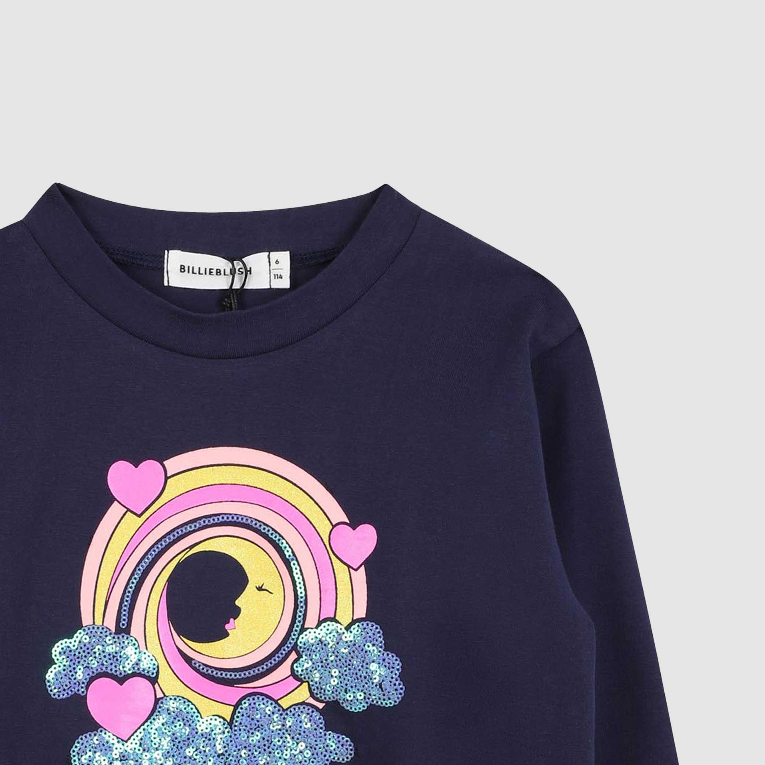 T-shirt Manica Lunga Blu Firmata BILLIEBLUSH - annameglio.com abbigliamento moda