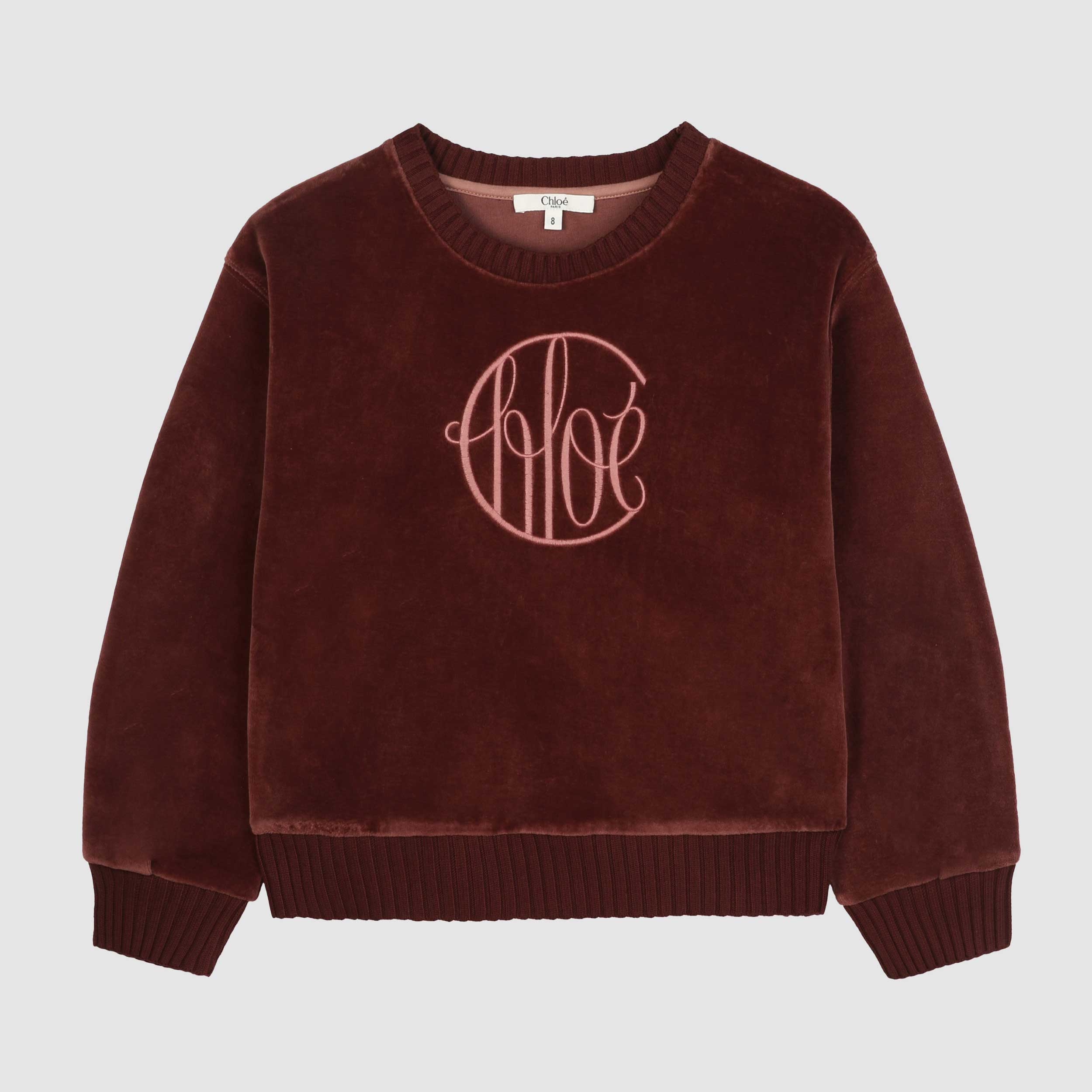 Felpa Girocollo Marrone Con Logo Firmata CHLOE - annameglio.com abbigliamento moda