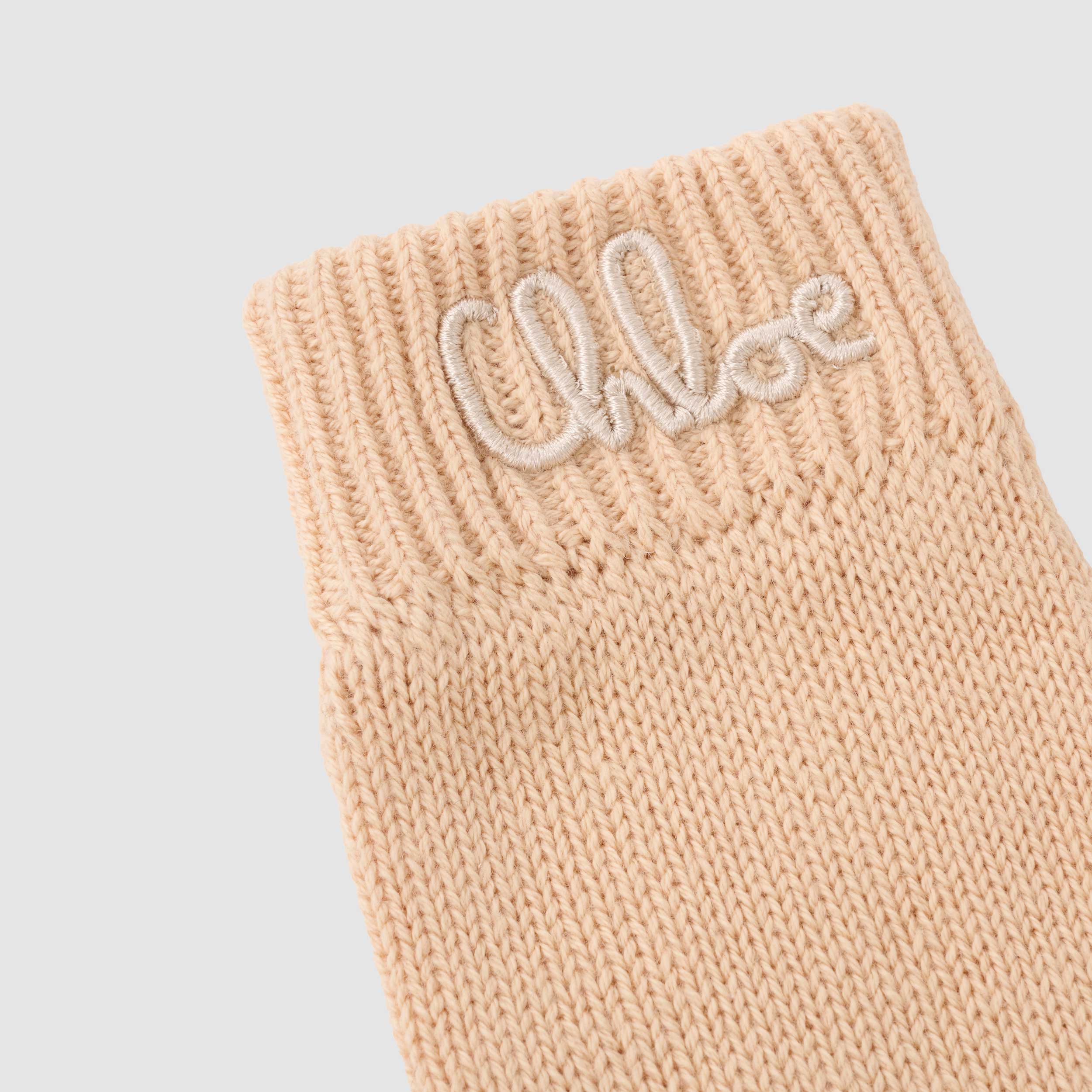 Guanti Beige Con Ricamo Logo Firmati CHLOE - annameglio.com abbigliamento moda