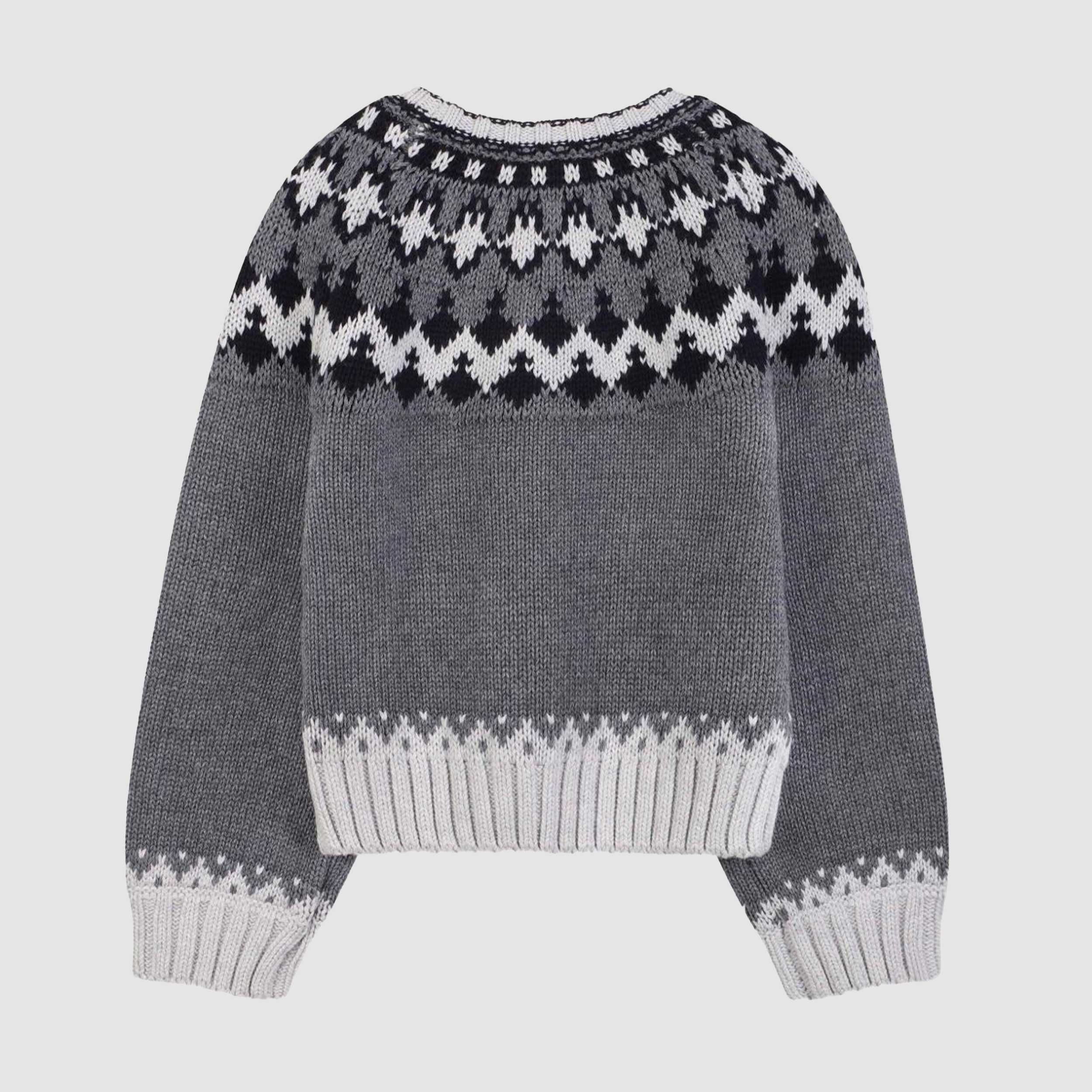 Maglione Grigio E Panna Con Ricami Firmato CHLOE - annameglio.com abbigliamento moda