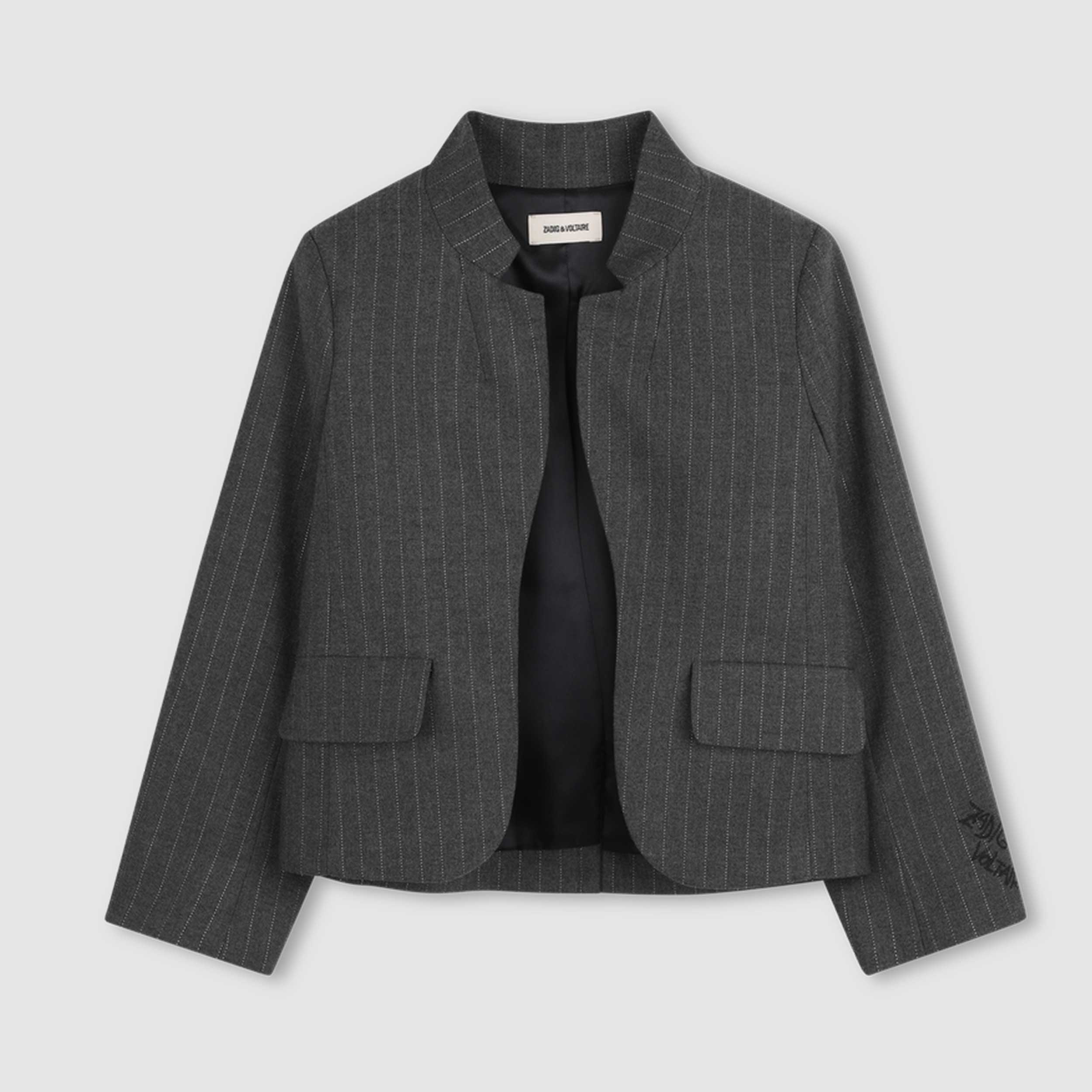 Giacca Grigia Gessata Firmata ZADIG AND VOLTAIRE - annameglio.com abbigliamento moda
