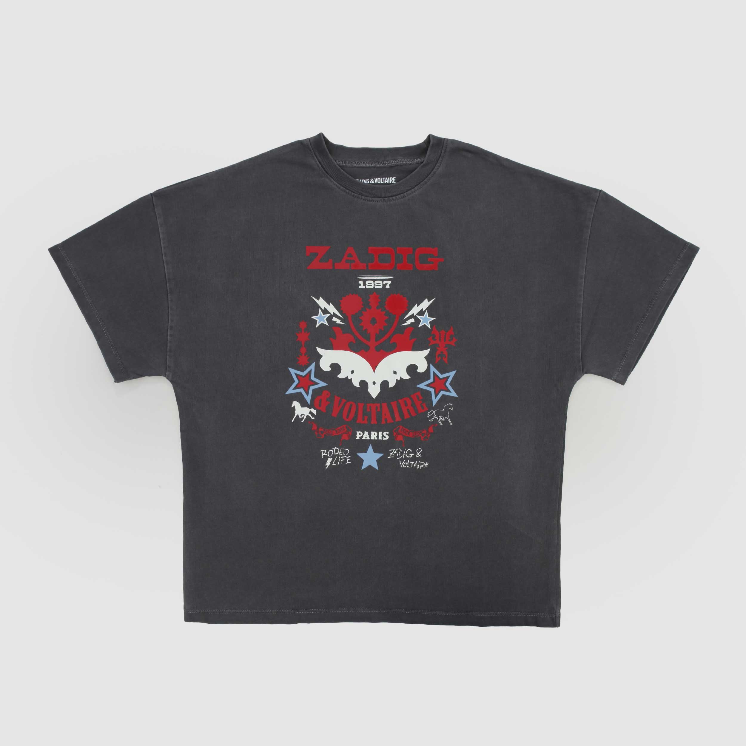 T-shirt Grigia Con Logo Firmata ZADIG&VOLTAIRE - annameglio.com abbigliamento moda