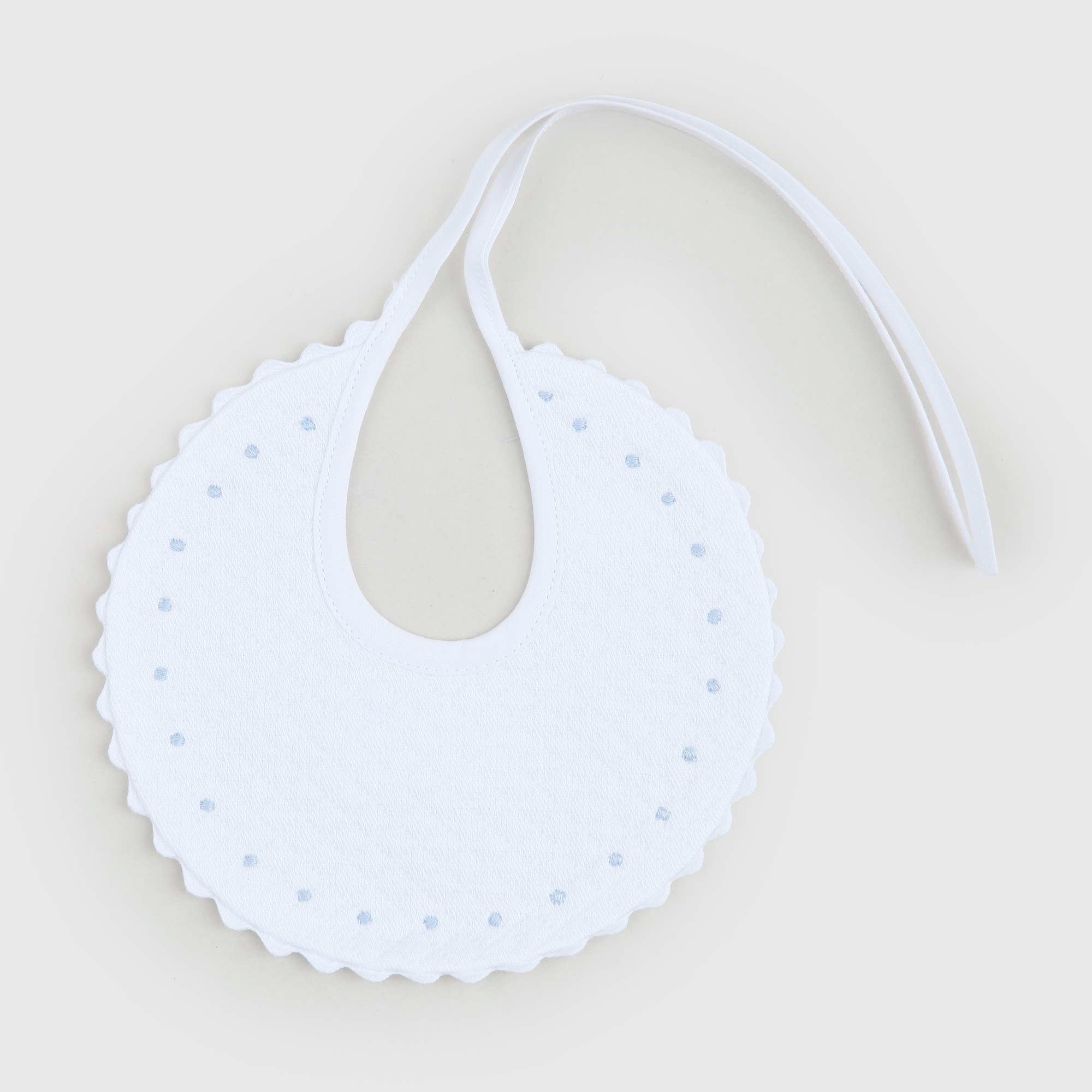 Bavaglino Con Pois Celesti Firmato BARONI - annameglio.com abbigliamento moda