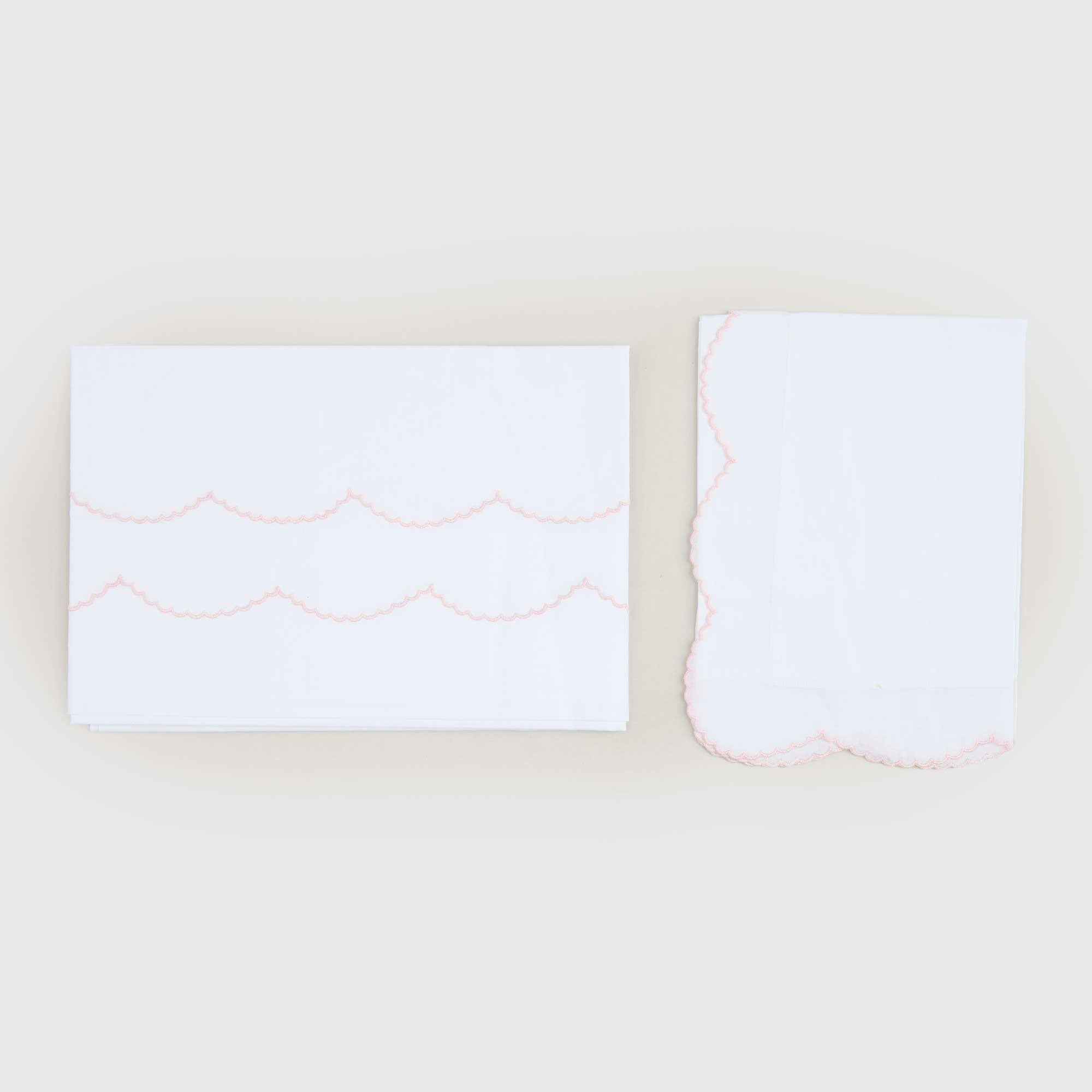 Lenzuolino Culla Con Smerlo Rosa Firmato BARONI - annameglio.com abbigliamento moda