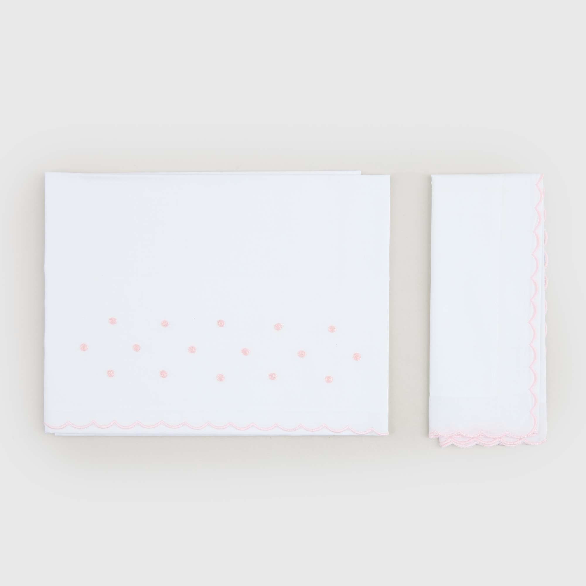Lenzuolino Per Culla A Pois Rosa Firmato BARONI - annameglio.com abbigliamento moda