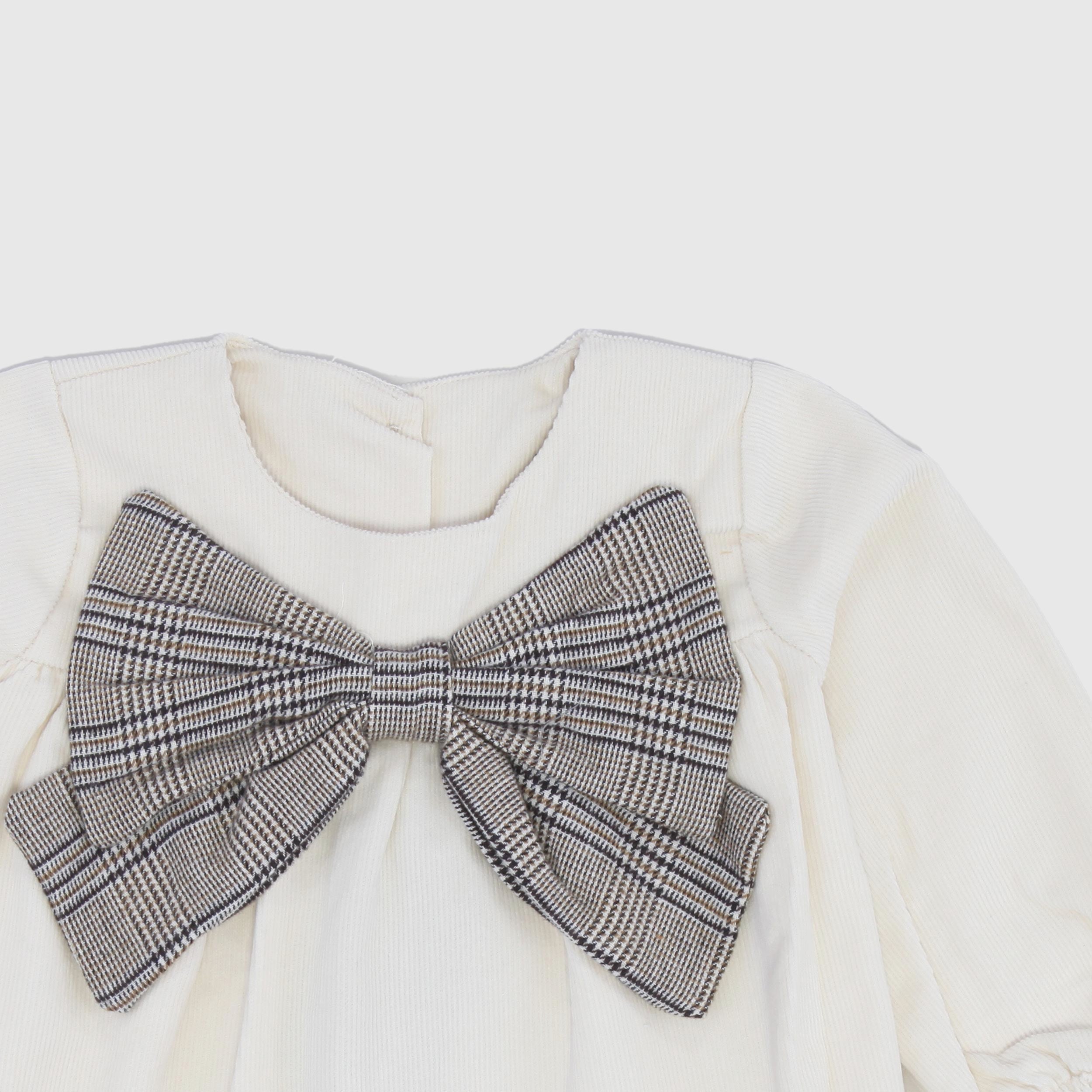 Abito Latte Con Fiocco Firmato AVENTIQUATTRORE - annameglio.com abbigliamento moda