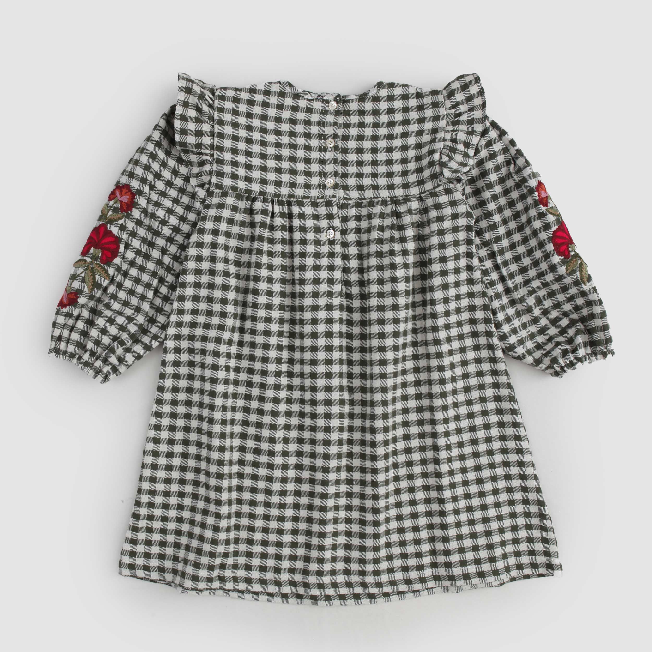 Abito A Quadri Con Ricami Firmato BABE AND TESS - annameglio.com abbigliamento moda