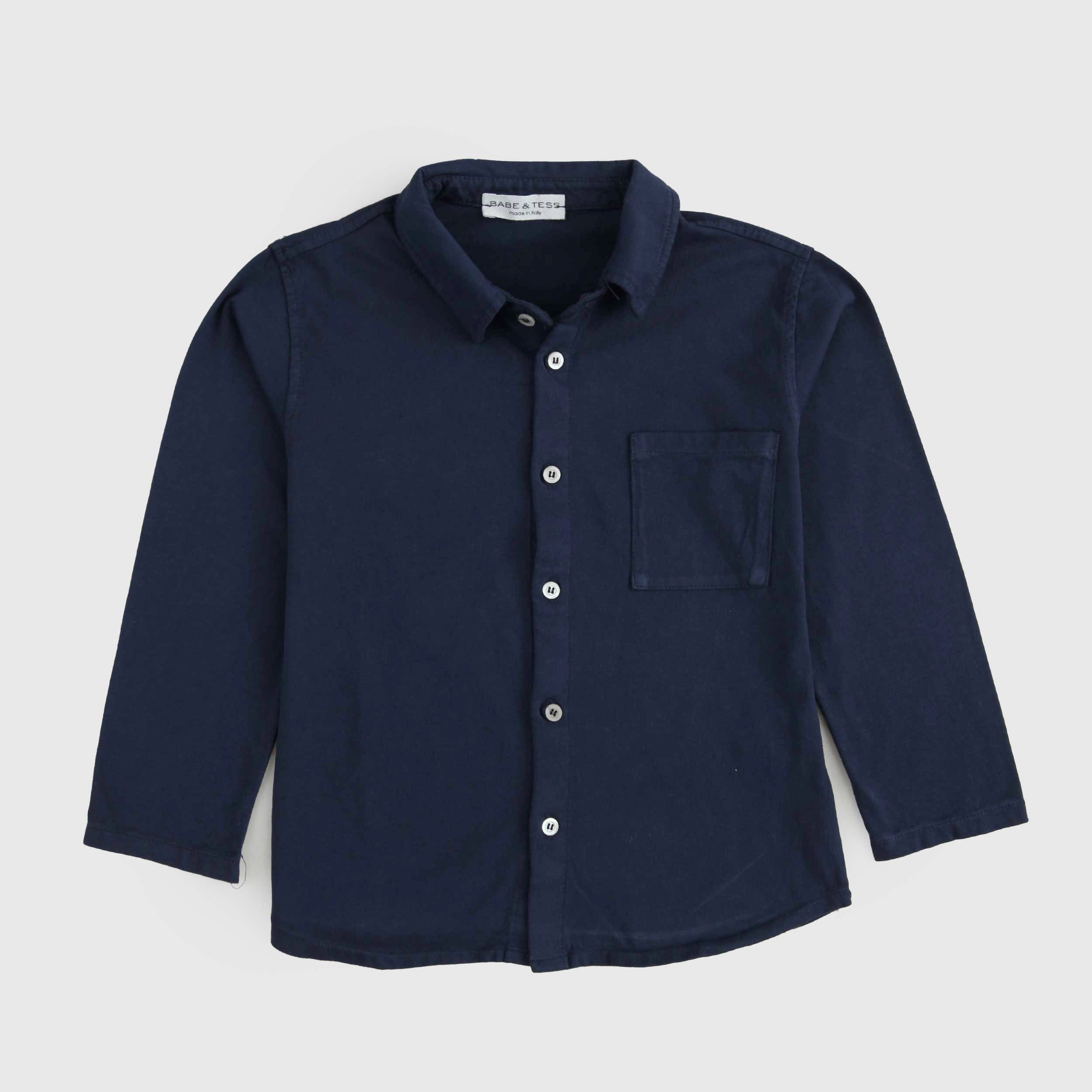 BABE AND TESS Blue Shirt with Pocket
