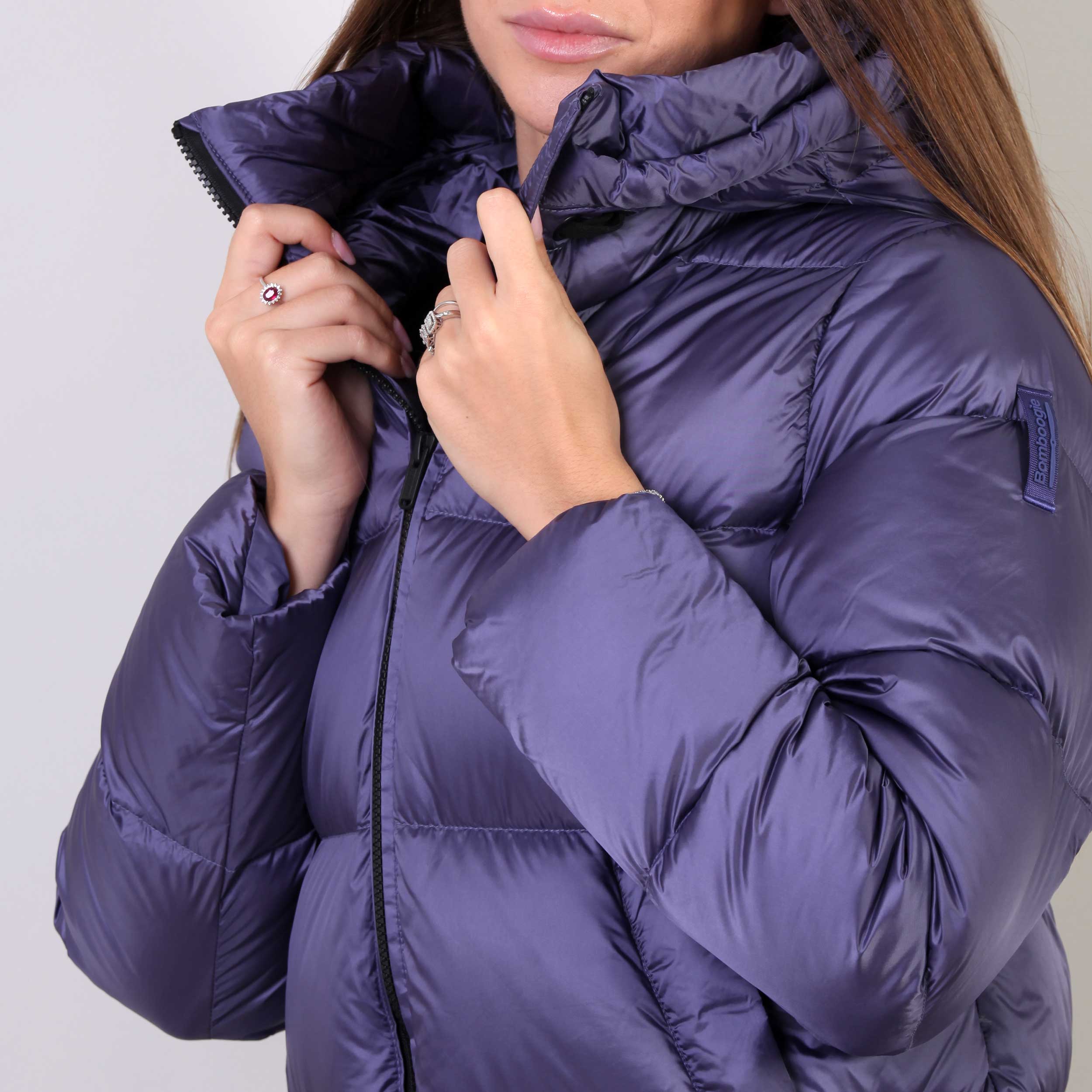 Piumino Viola Lungo Geneva Firmato BOMBOOGIE - annameglio.com abbigliamento moda